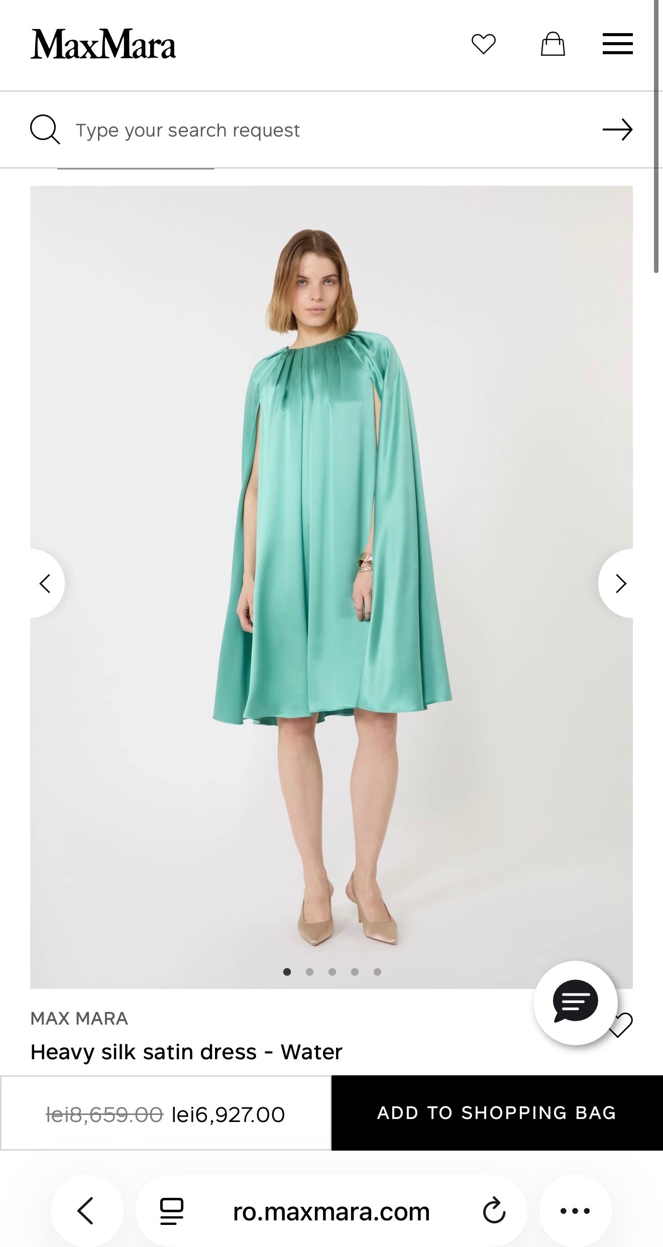 Rochie Max Mara de la business la cocktail din mătase naturală plină cu curea din piele