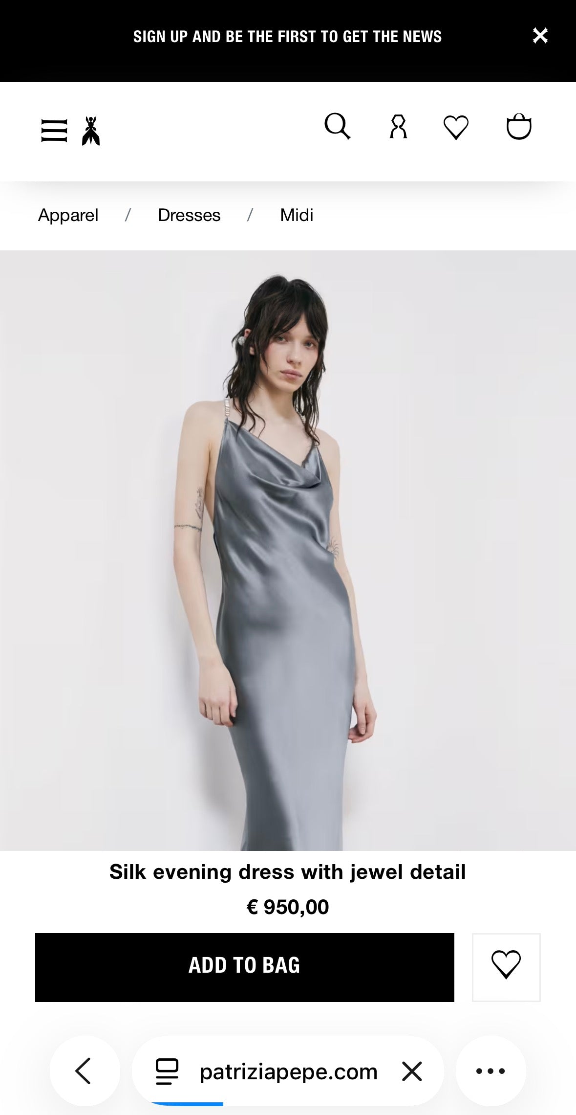 Rochie luxury Patrizia Pepe din mătase naturală în croi tip tunica