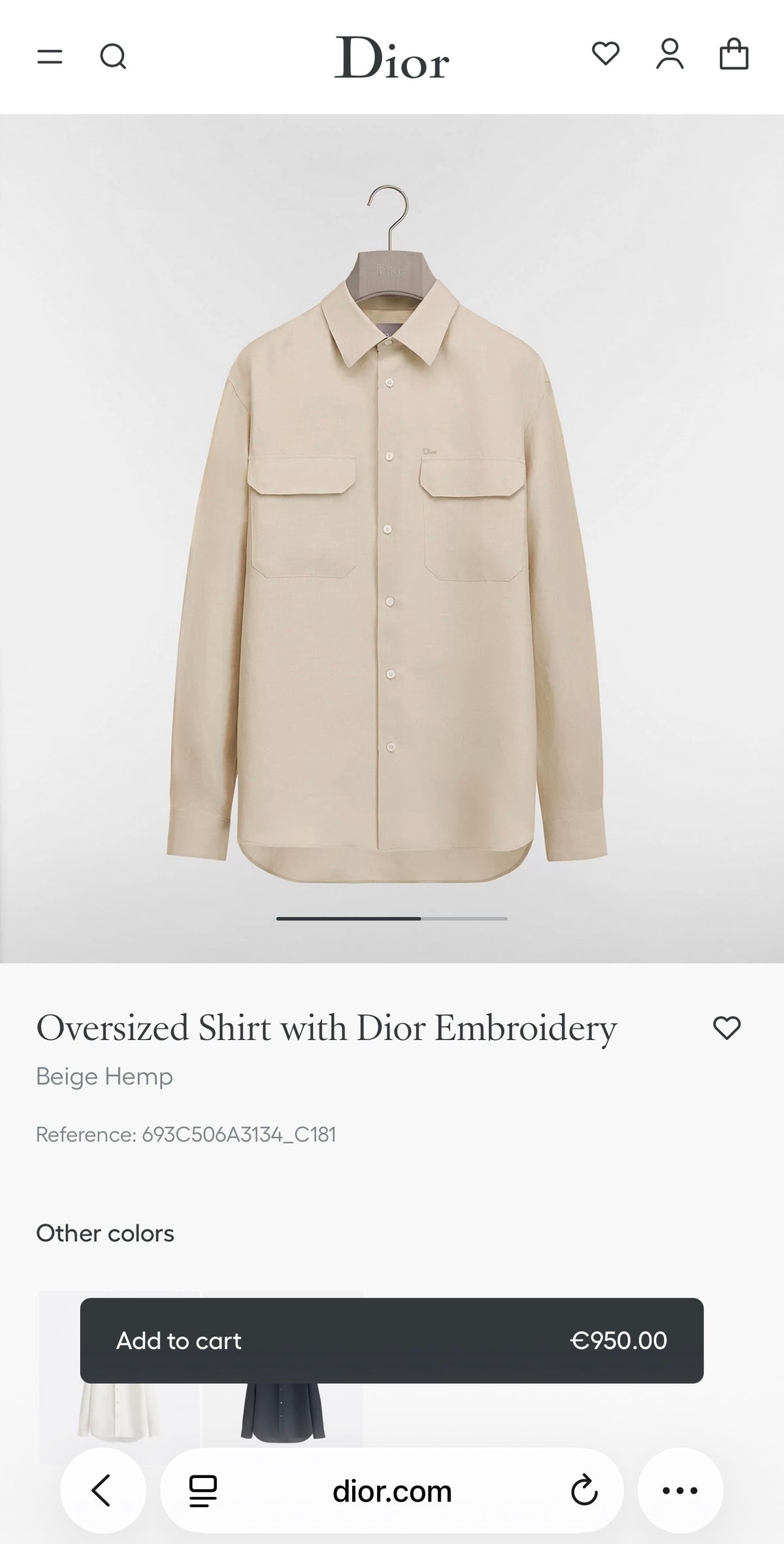 Cămașa Dior tall baby blue cu logoul discret brodat din bumbac pique excepțional