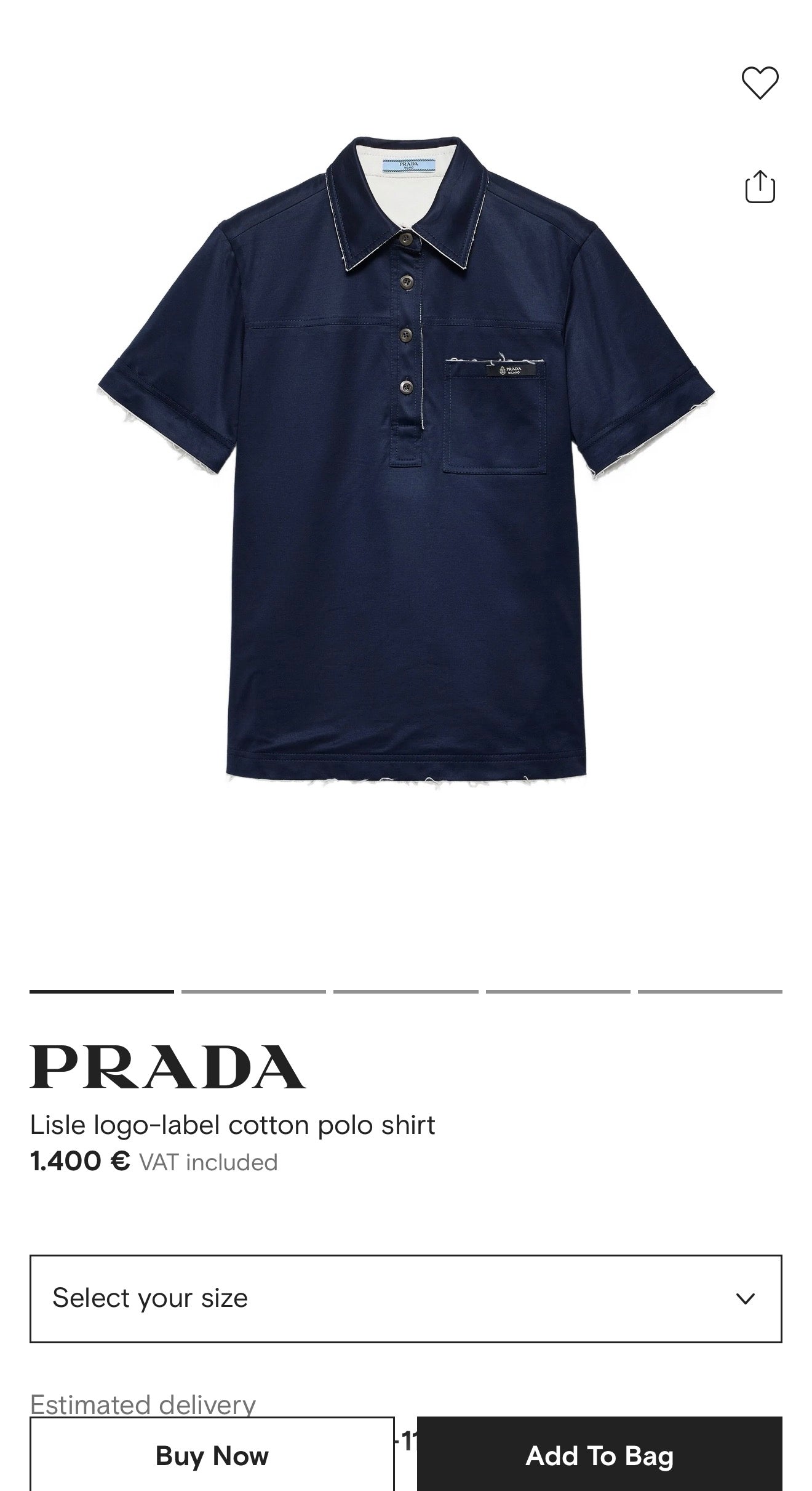 Top Prada polo în nuanțe de albastru