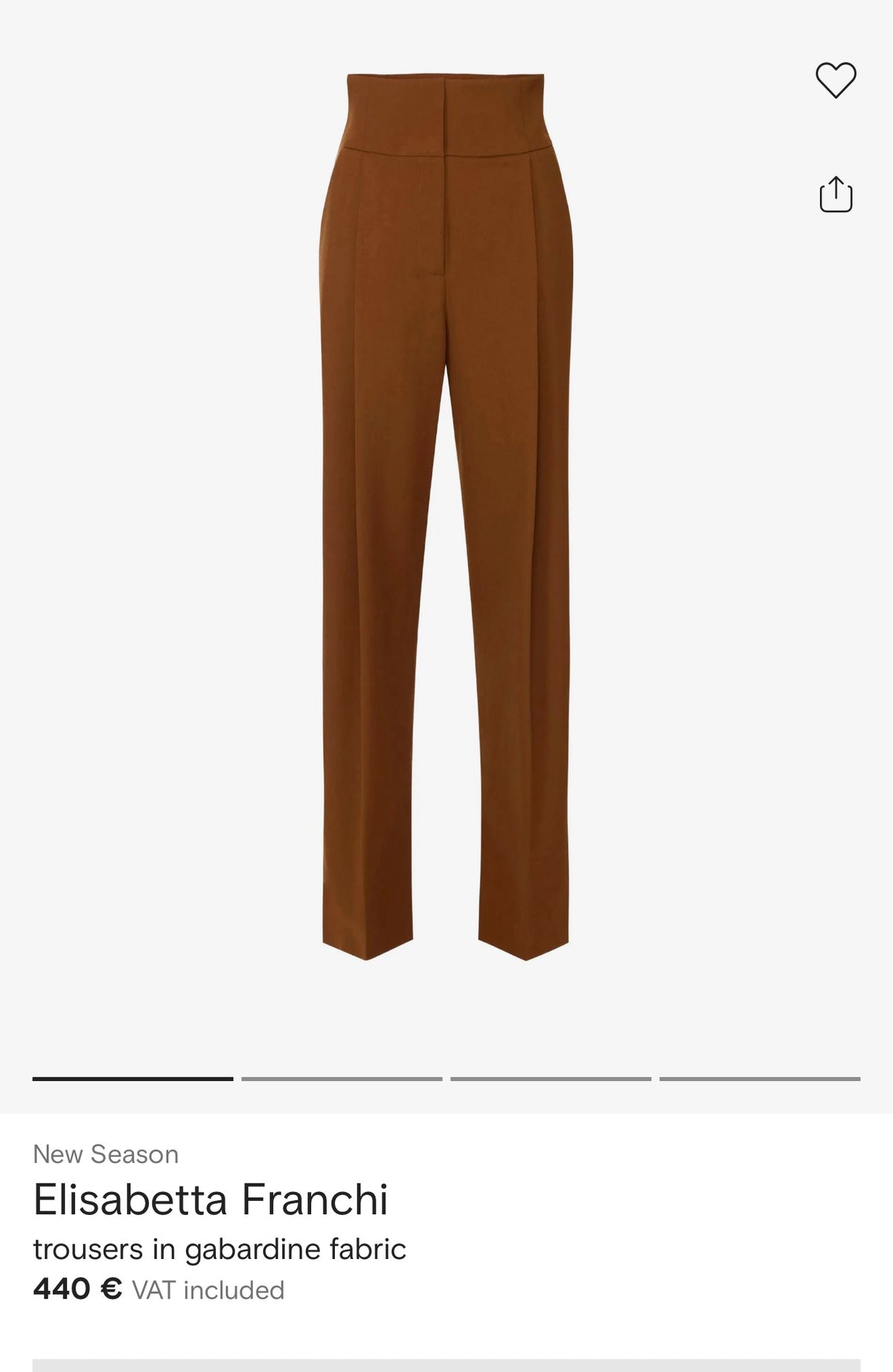 Pantaloni Elisabeta Franchi camel din stofita modelatoare cu accesoriu metalic