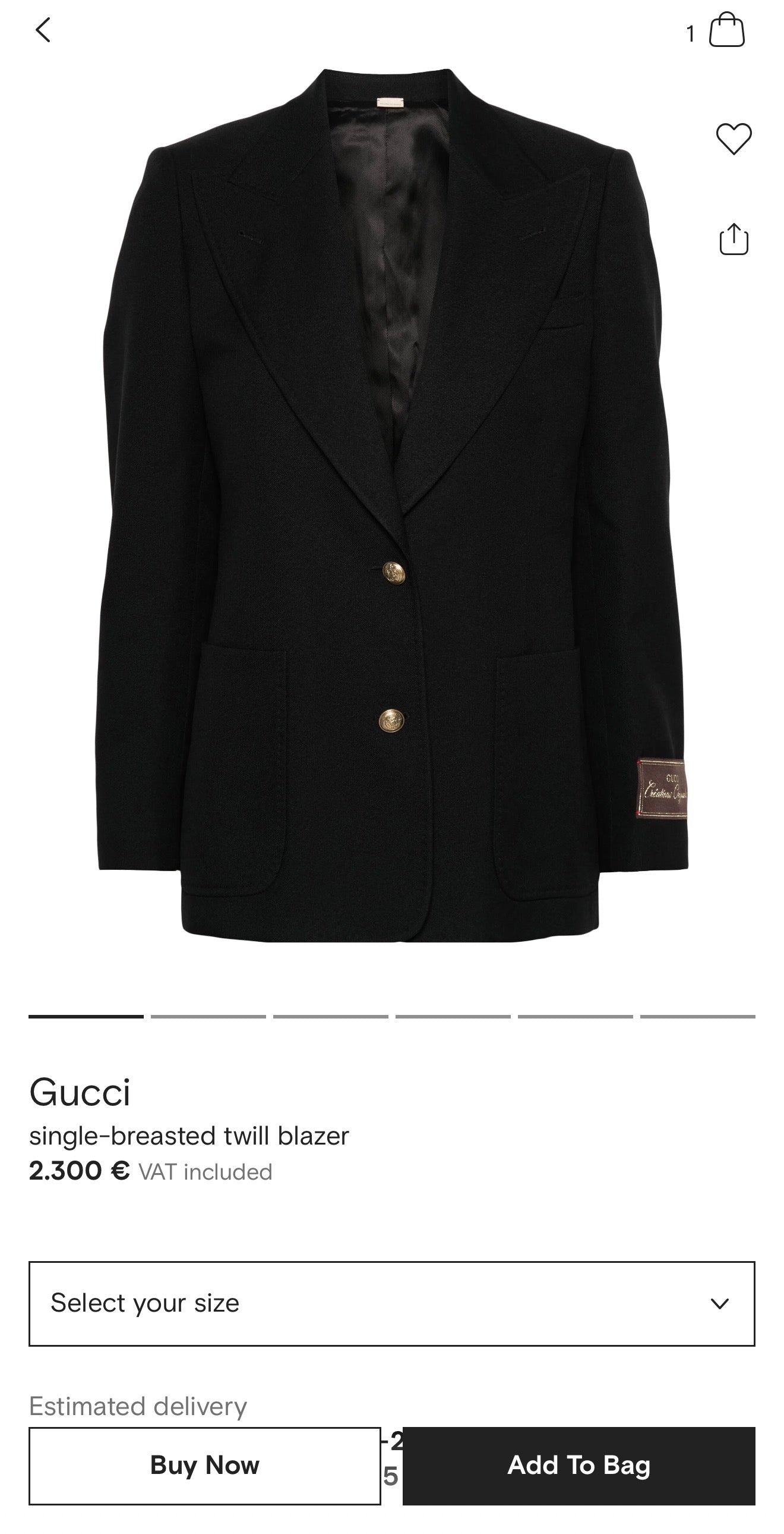Sacou Gucci Navy din mătase naturală și bumbac tall incl croi actual