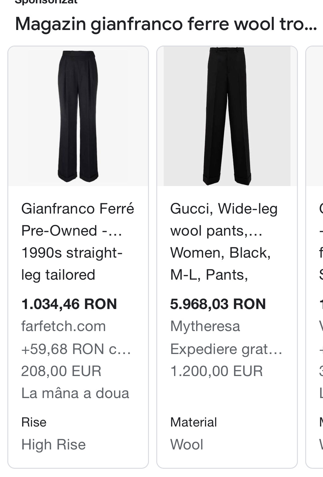 Pantaloni Gianfranco Ferre lana extrafina texturată