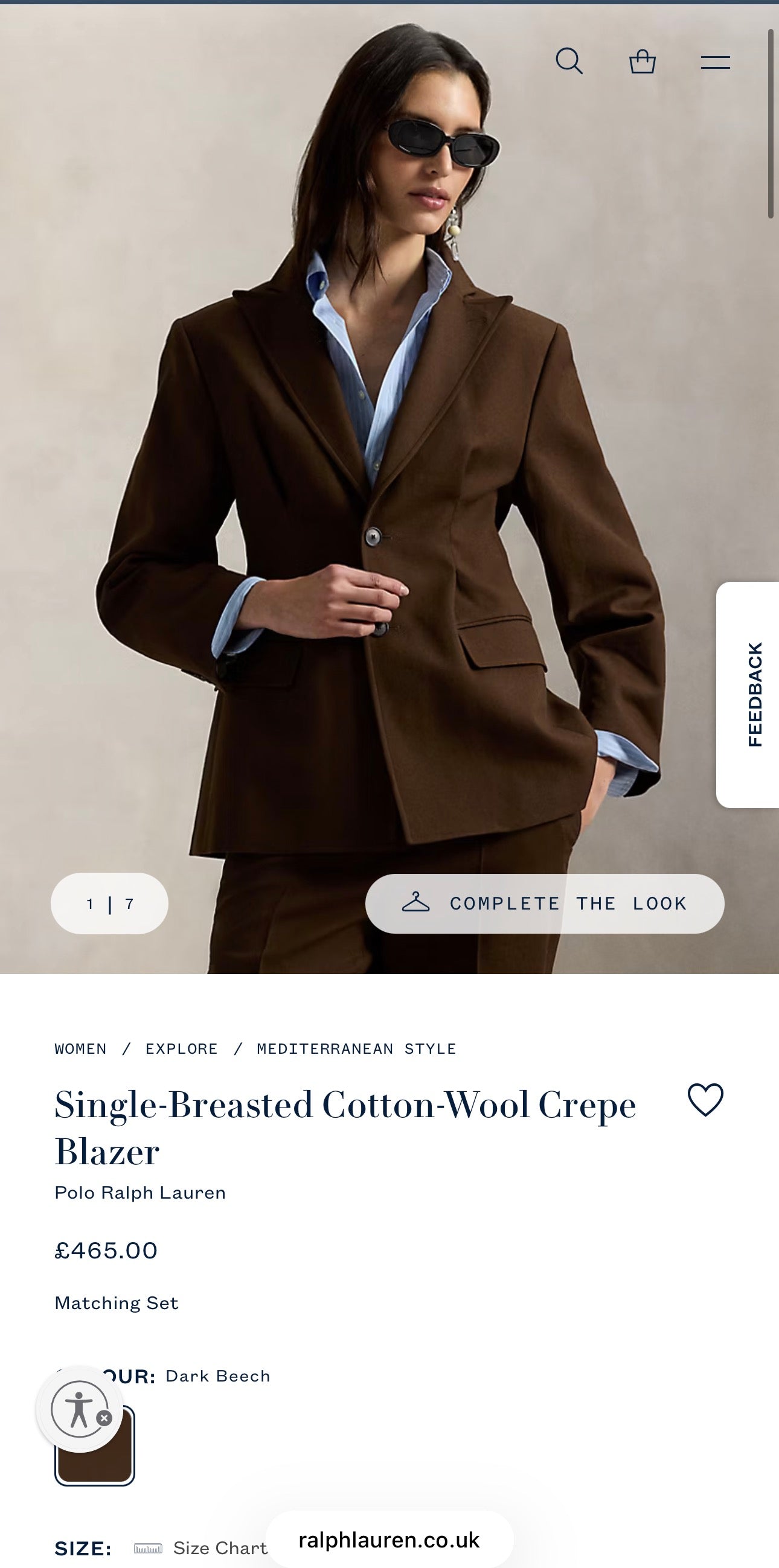 Sacou Ralph Lauren cambrat cu închidere dublă din alpaka și lana extrafina