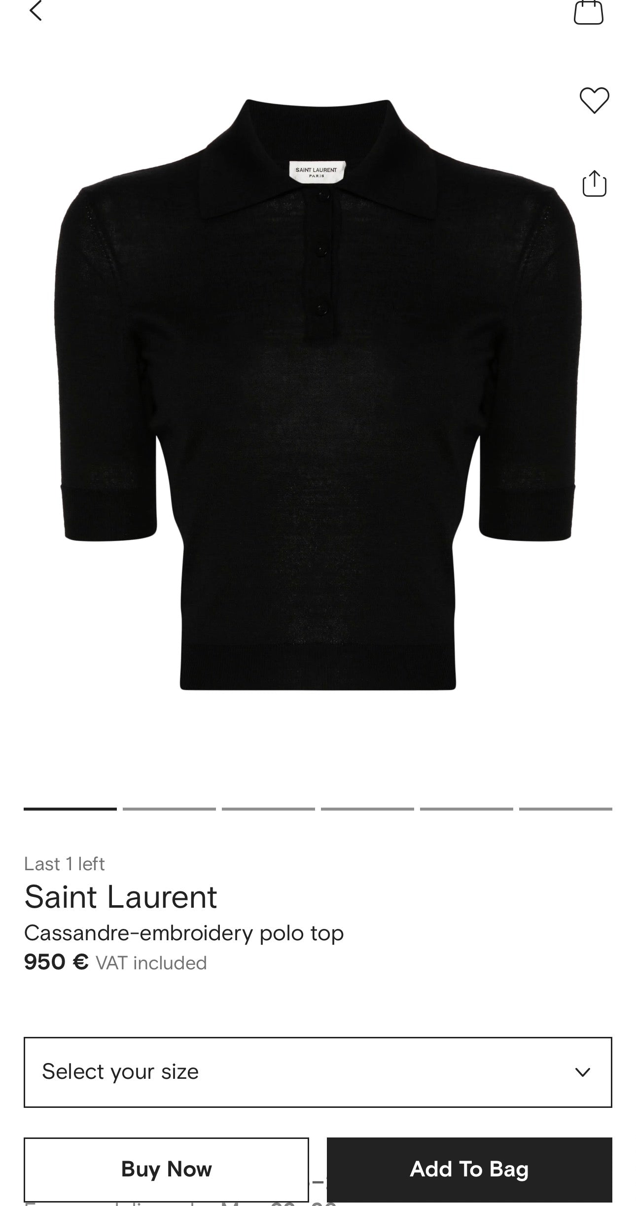 Top polo camel Yves Saint Laurent din bumbac texturat