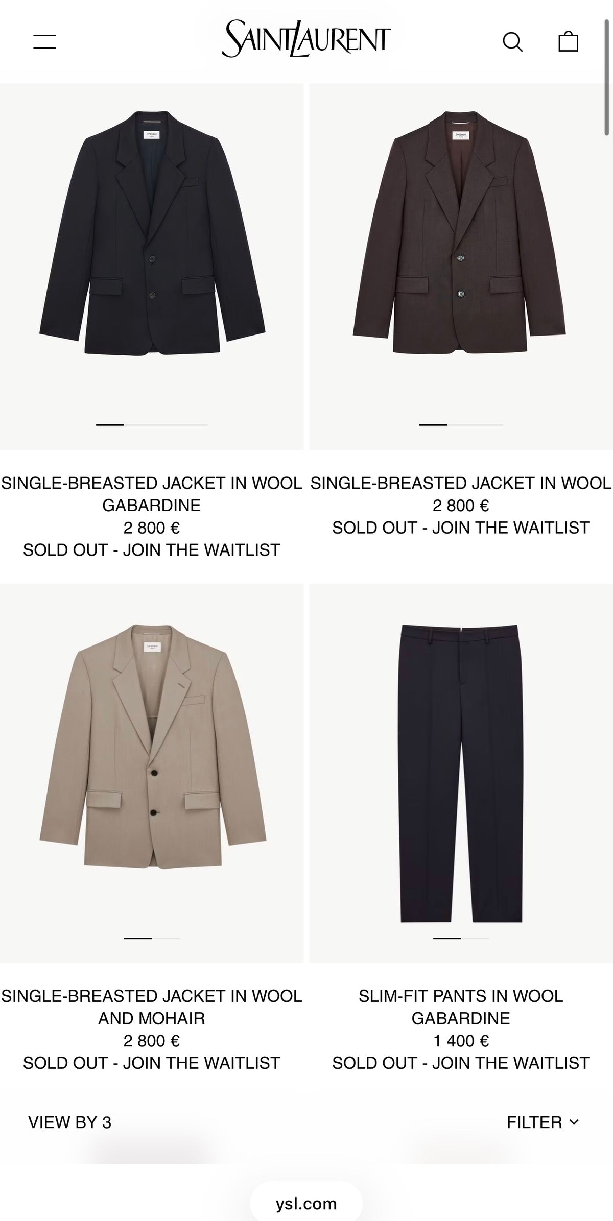 Sacou Yves Saint Laurent vintage ivoire pied de coq din lana și cașmir