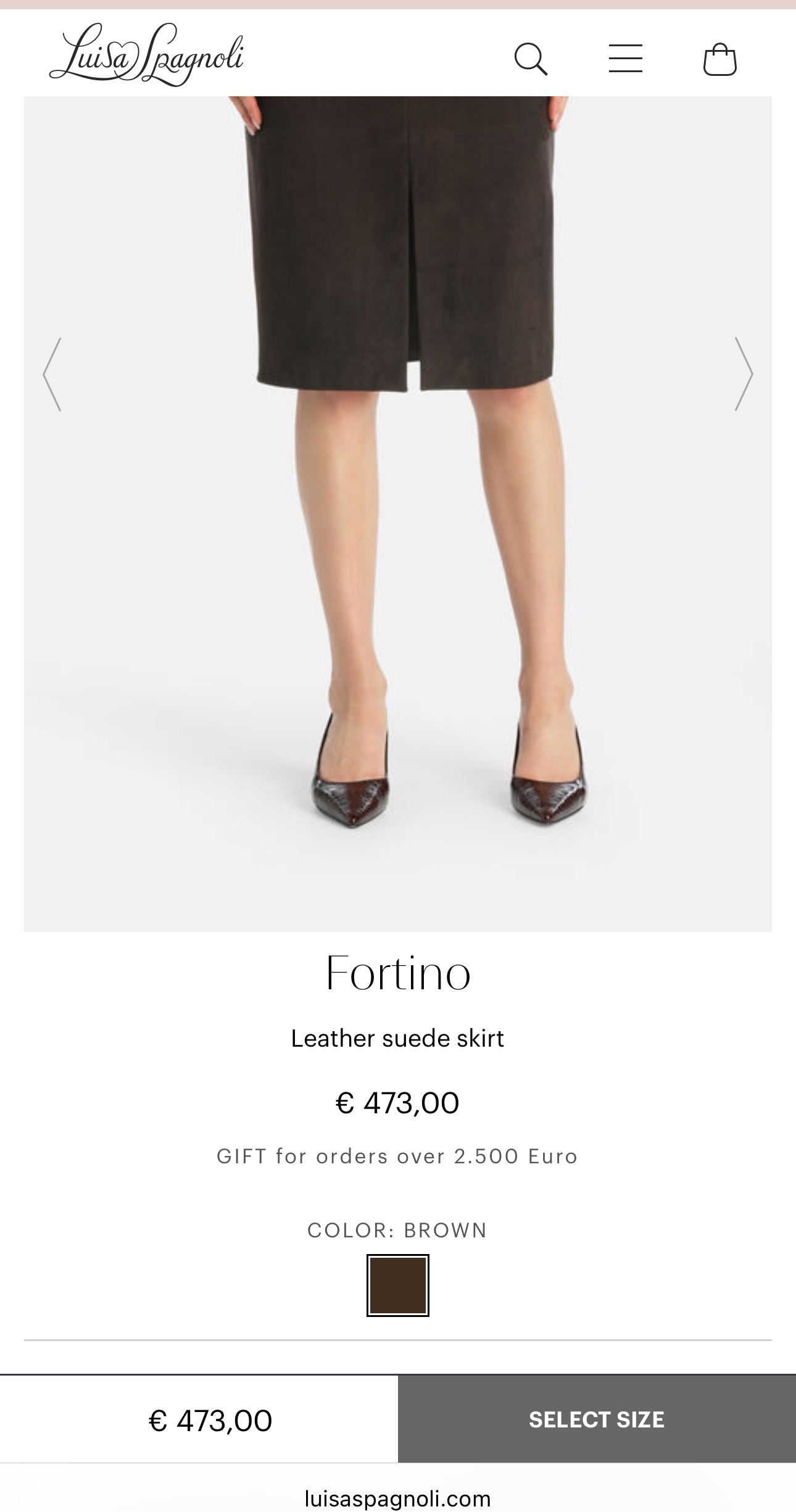 Fustă luxury Luisa Spagnoli din piele naturală