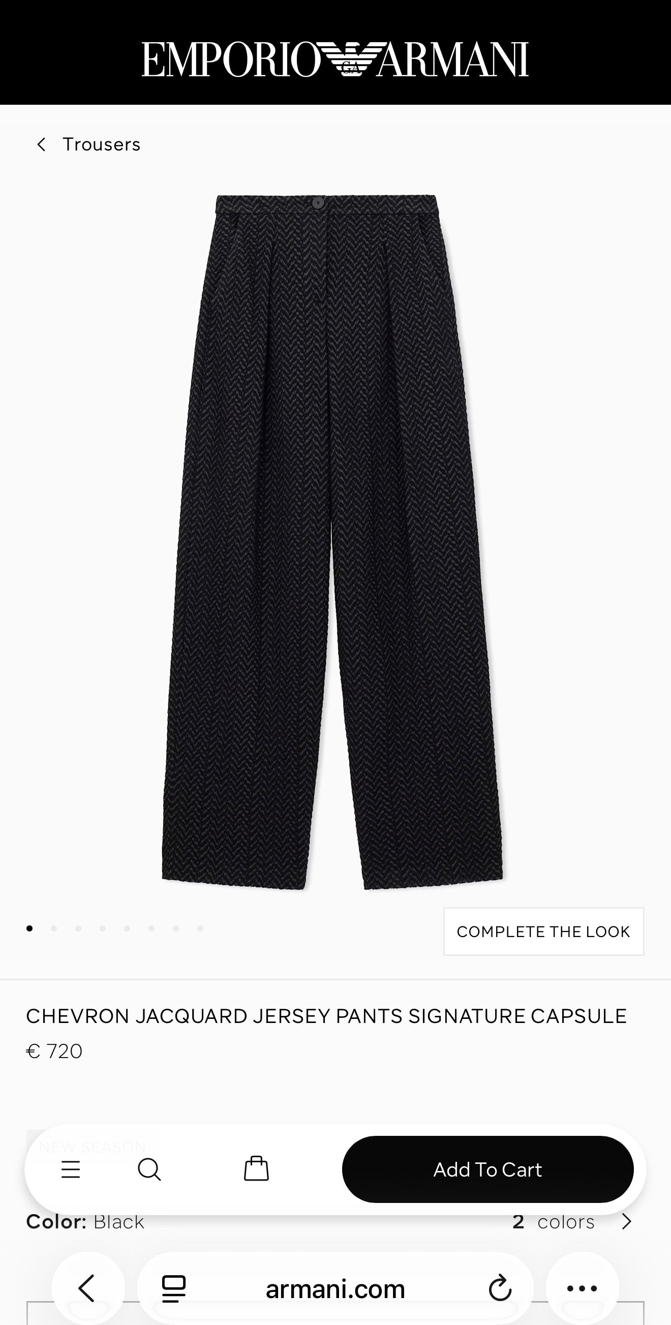 Pantaloni palazzo Armani din poplin ultra confort