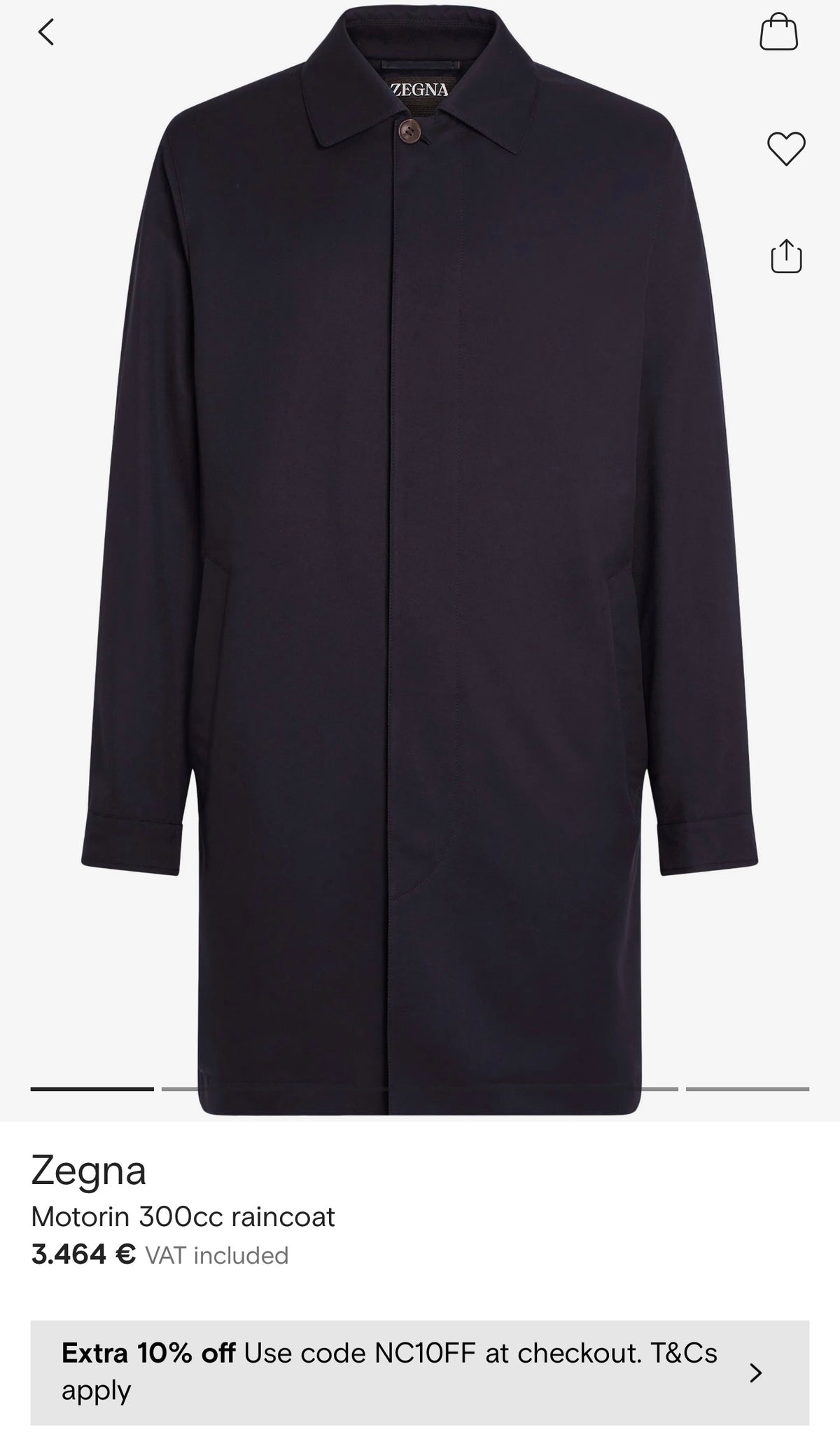 Palton Zegna ultra luxury Navy din lana extrafina în croi super revenit în trend