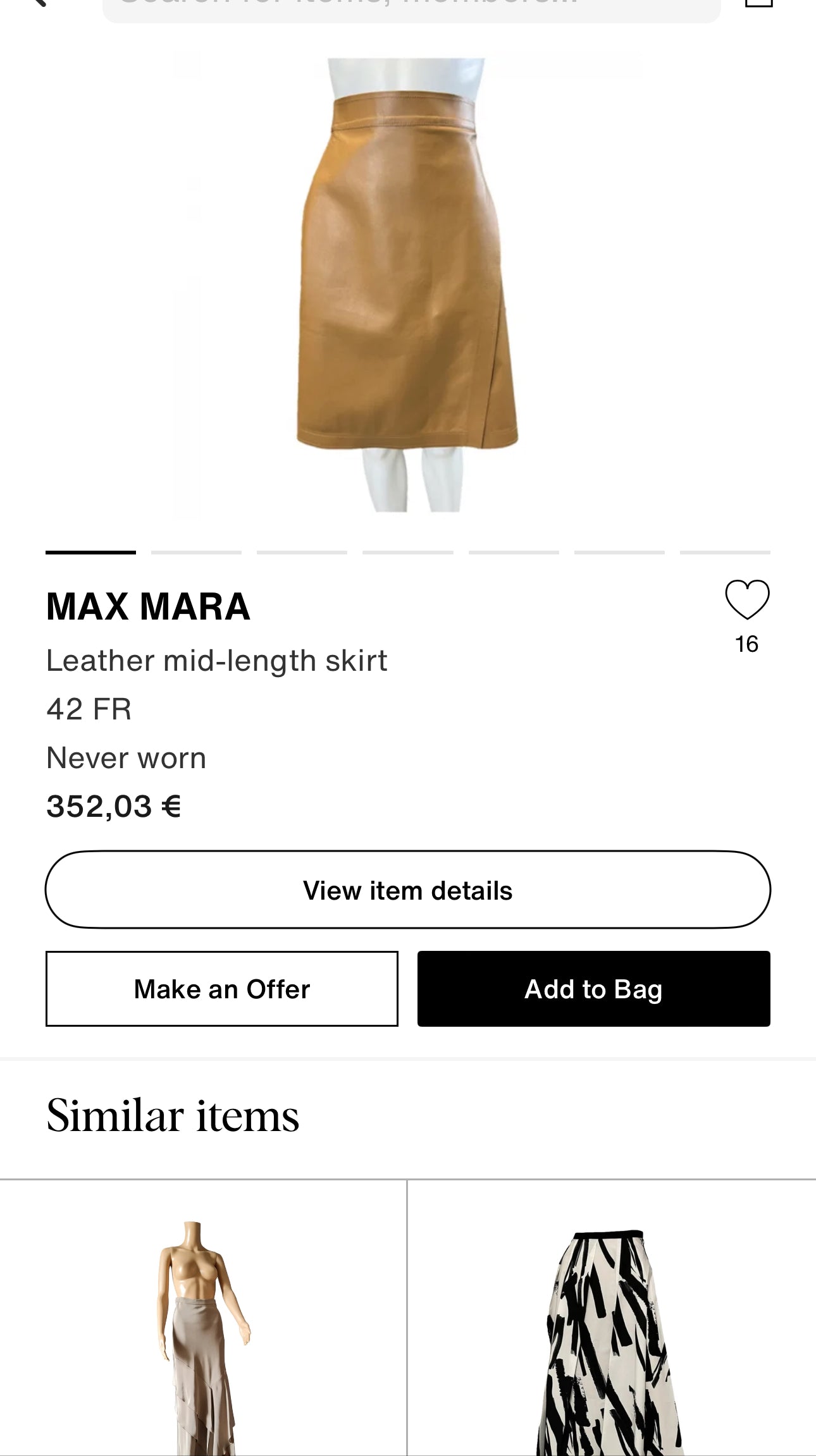 Fustă Max Mara din piele naturală mănușă