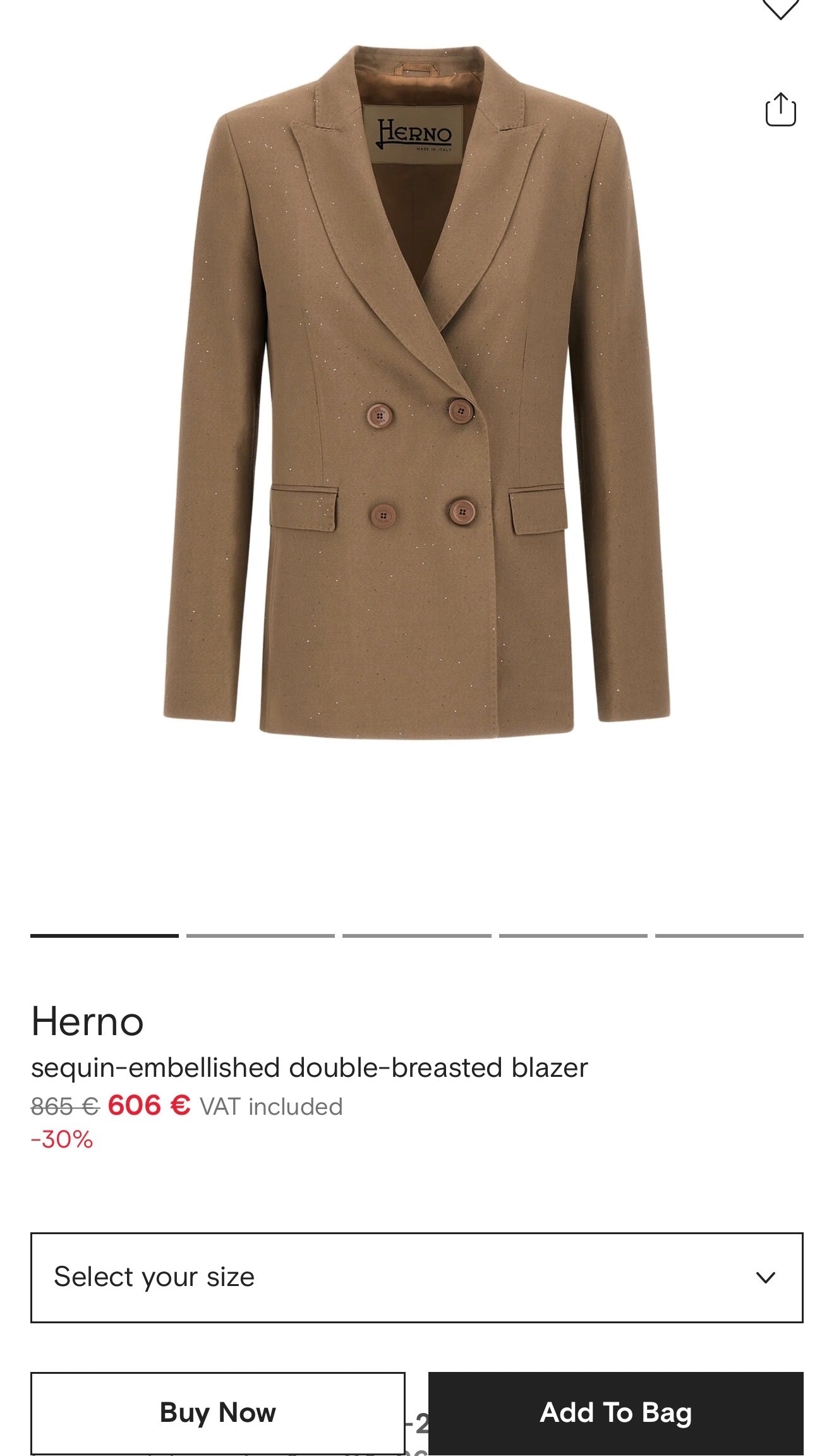 Sacou Herno luxury vintage camel în carouri din bumbac în croi clasic ușor cambrat