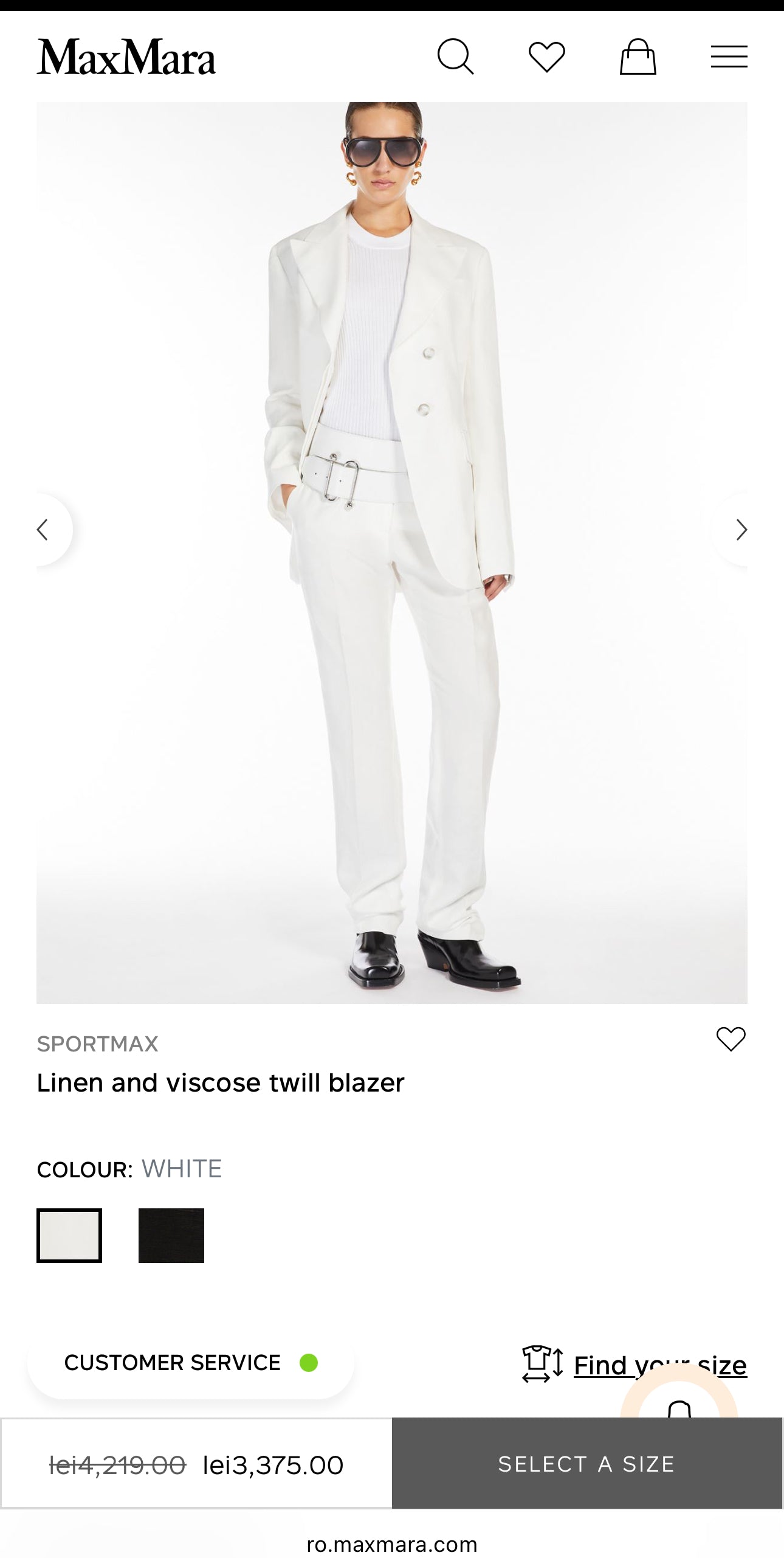 Sacou cambrat Max Mara din in pur