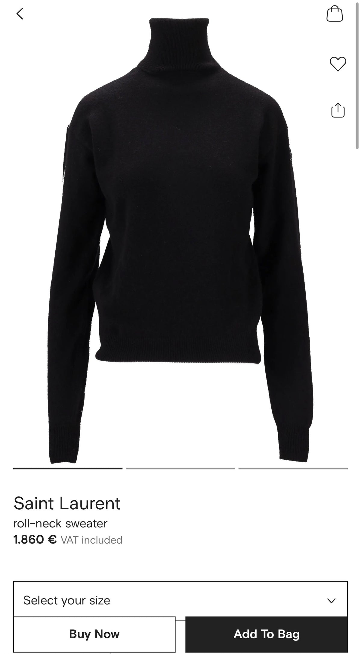 Maleta chimney Yves Saint Laurent vintage din lana extrafina în croi lejer