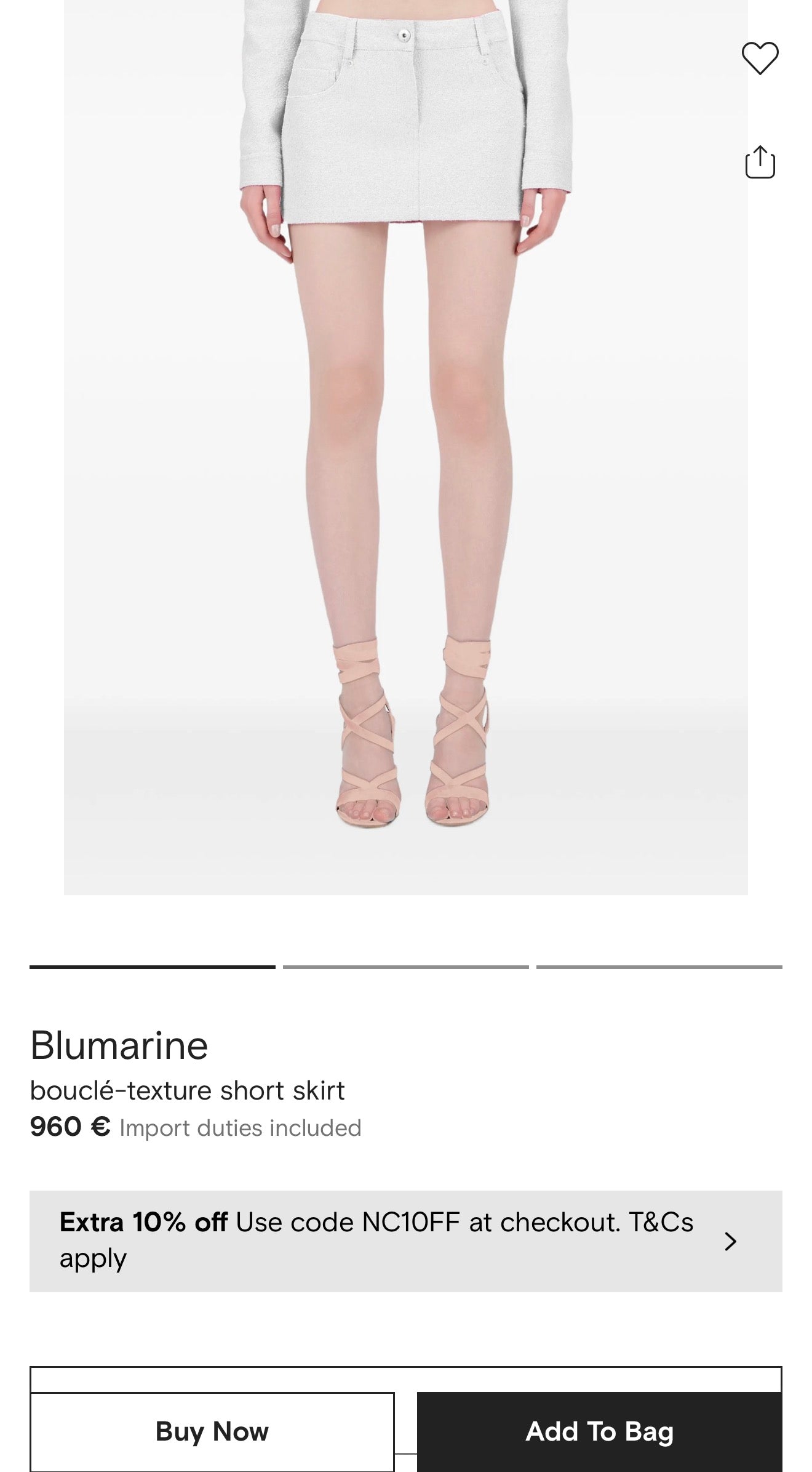 Fustă luxury Blumarine în croi de ani 60 din bumbac structurat cu talie ultra marcată