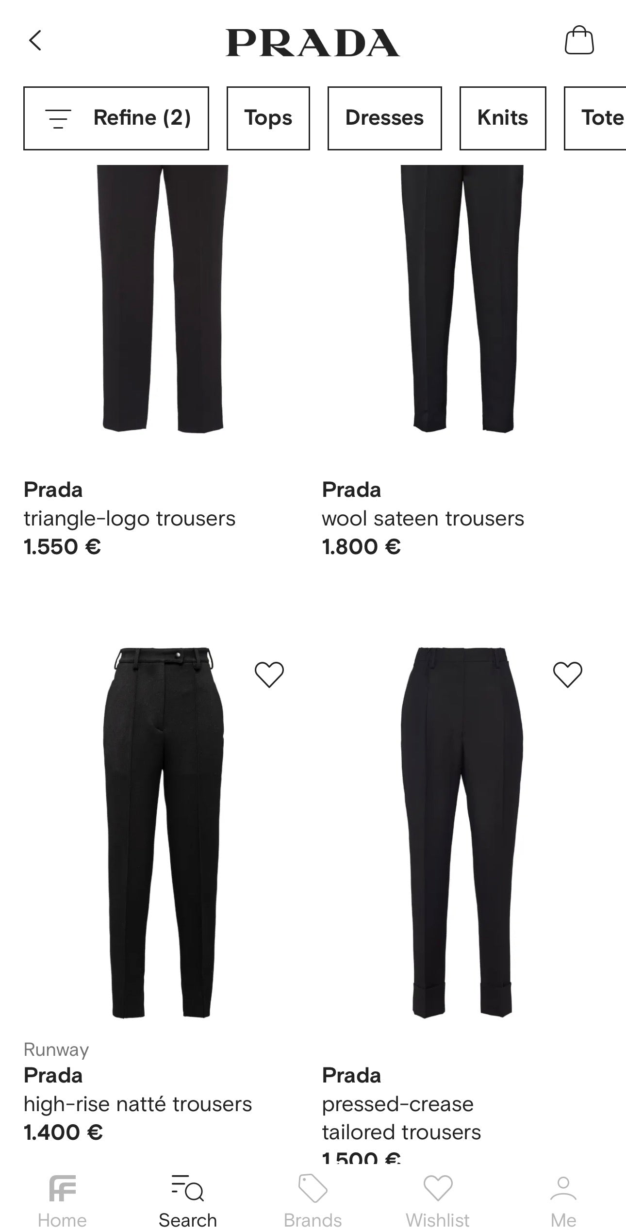 Pantaloni Prada negri petite în croi clasic din poplin ușor modelator