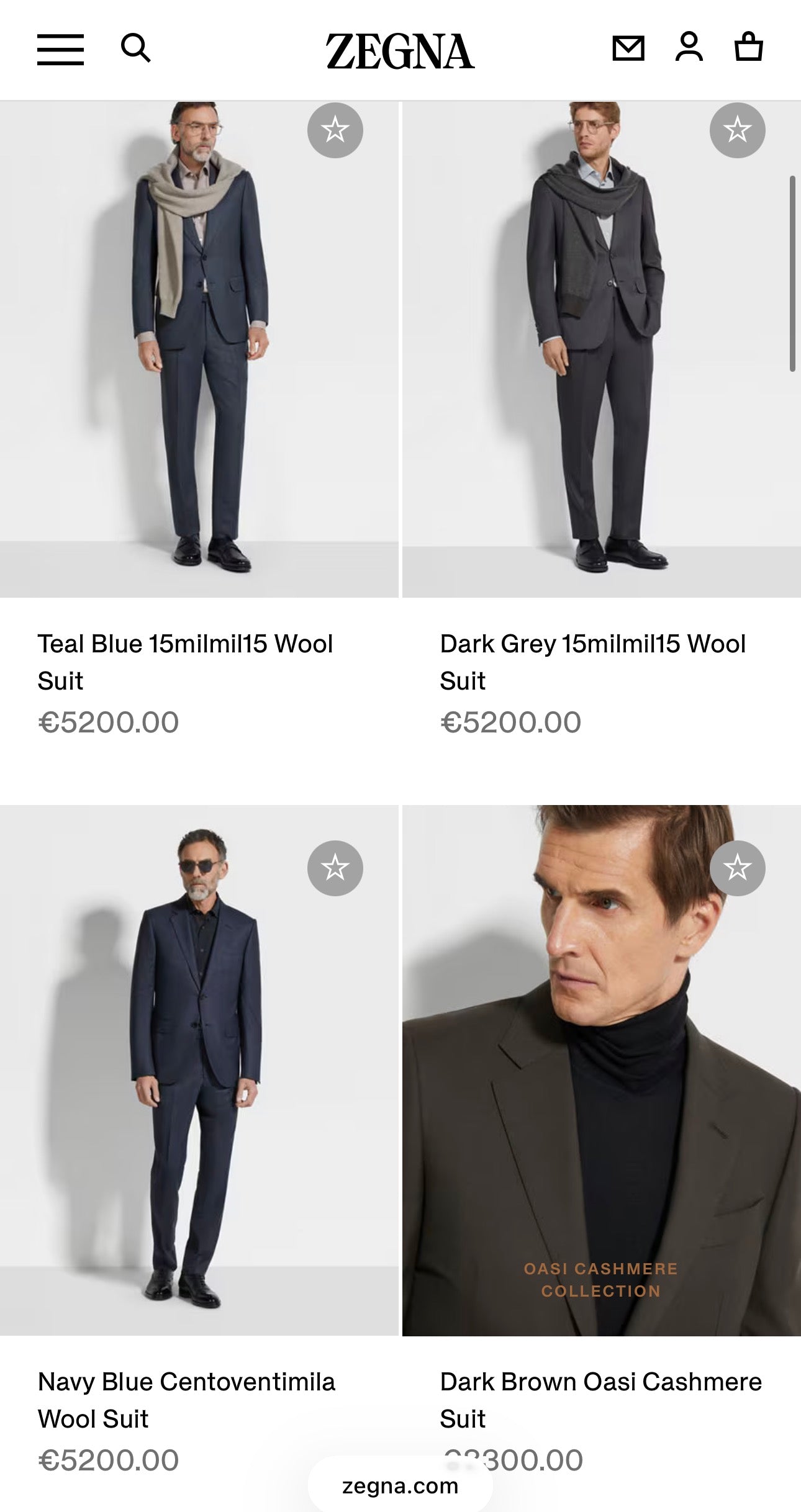 Costum ultra luxury Zegna în dungi fine verticale cu închidere dublă