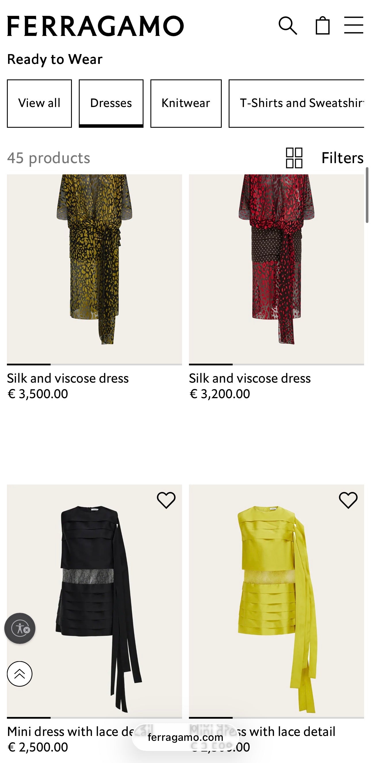 Robe chemise Salvatore Ferragamo din mătase naturală