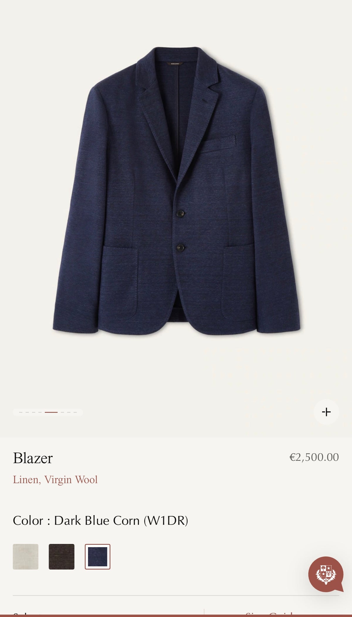 Sacou Loro Piana din lana subțire extrafina tasmaniana Navy blue petite