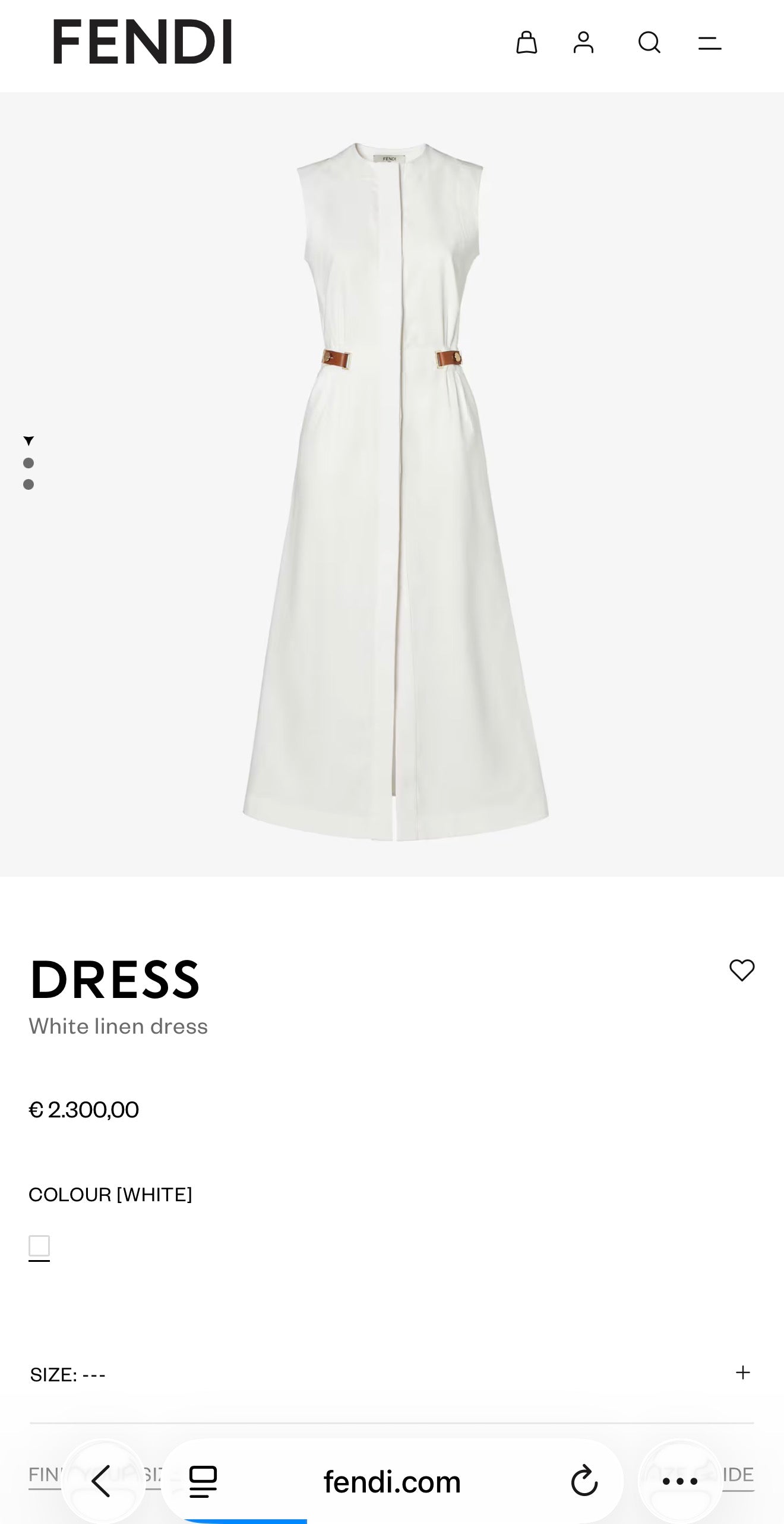 Rochie Fendi vintage în croi chic din in excepțional caramel brown