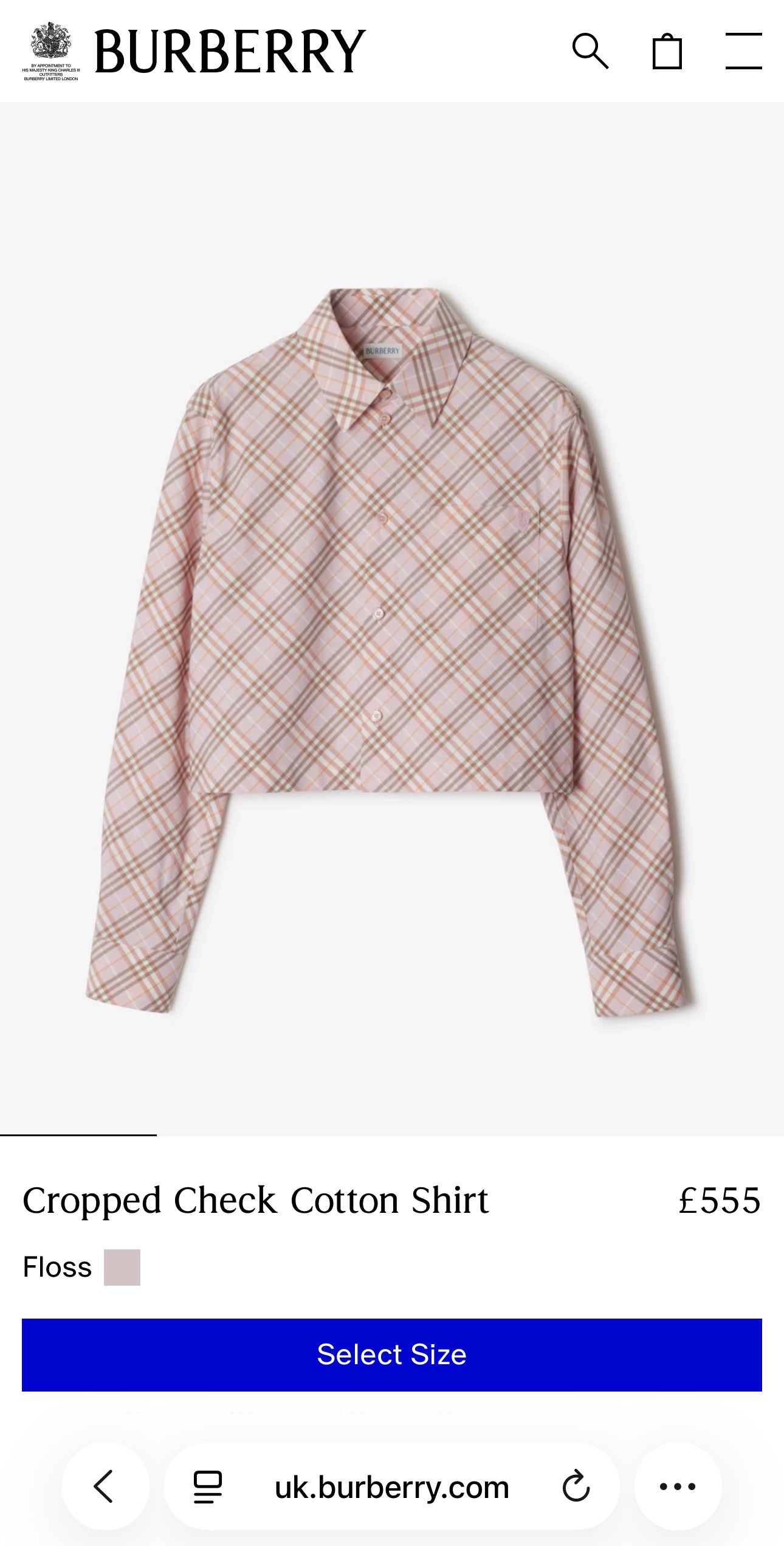 Cămașa Burberry powder pink cu dungi