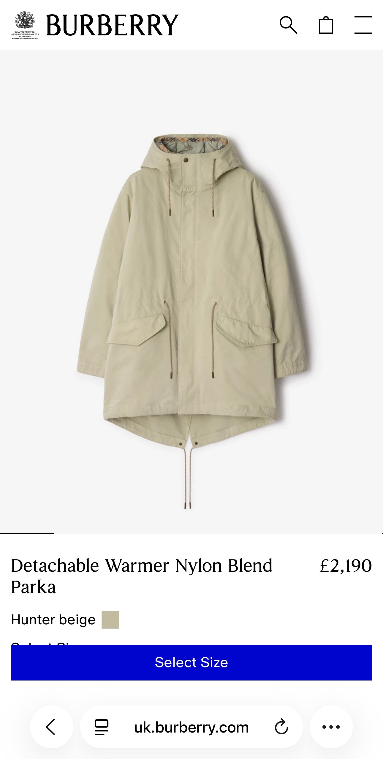 Parka vintage Burberry very light sage green cu glugă