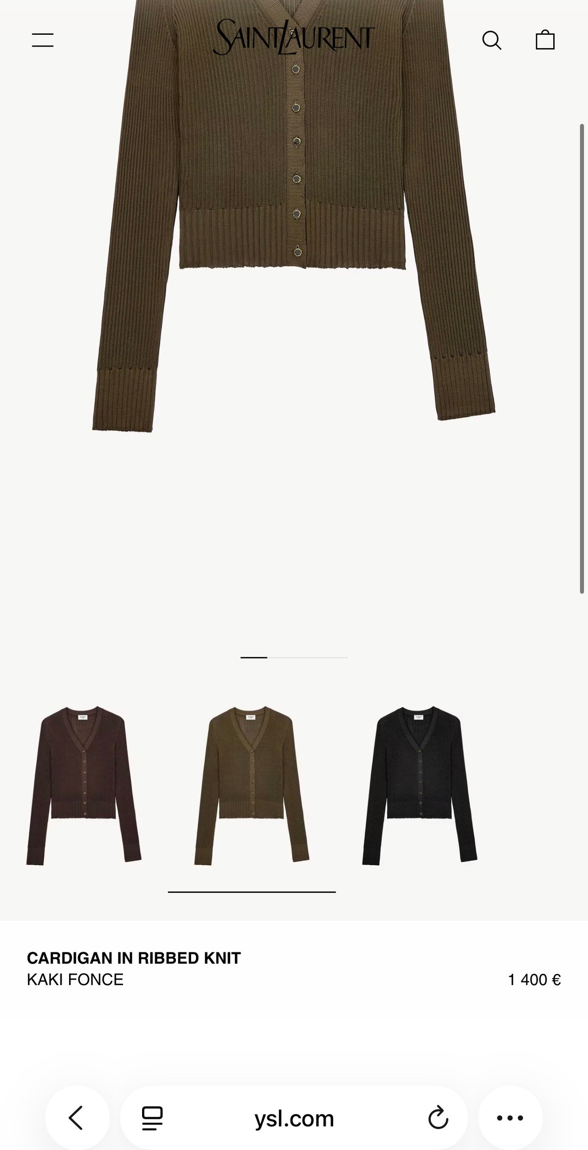 Cardigan Yves Saint Laurent vintage whine red din lana extrafina