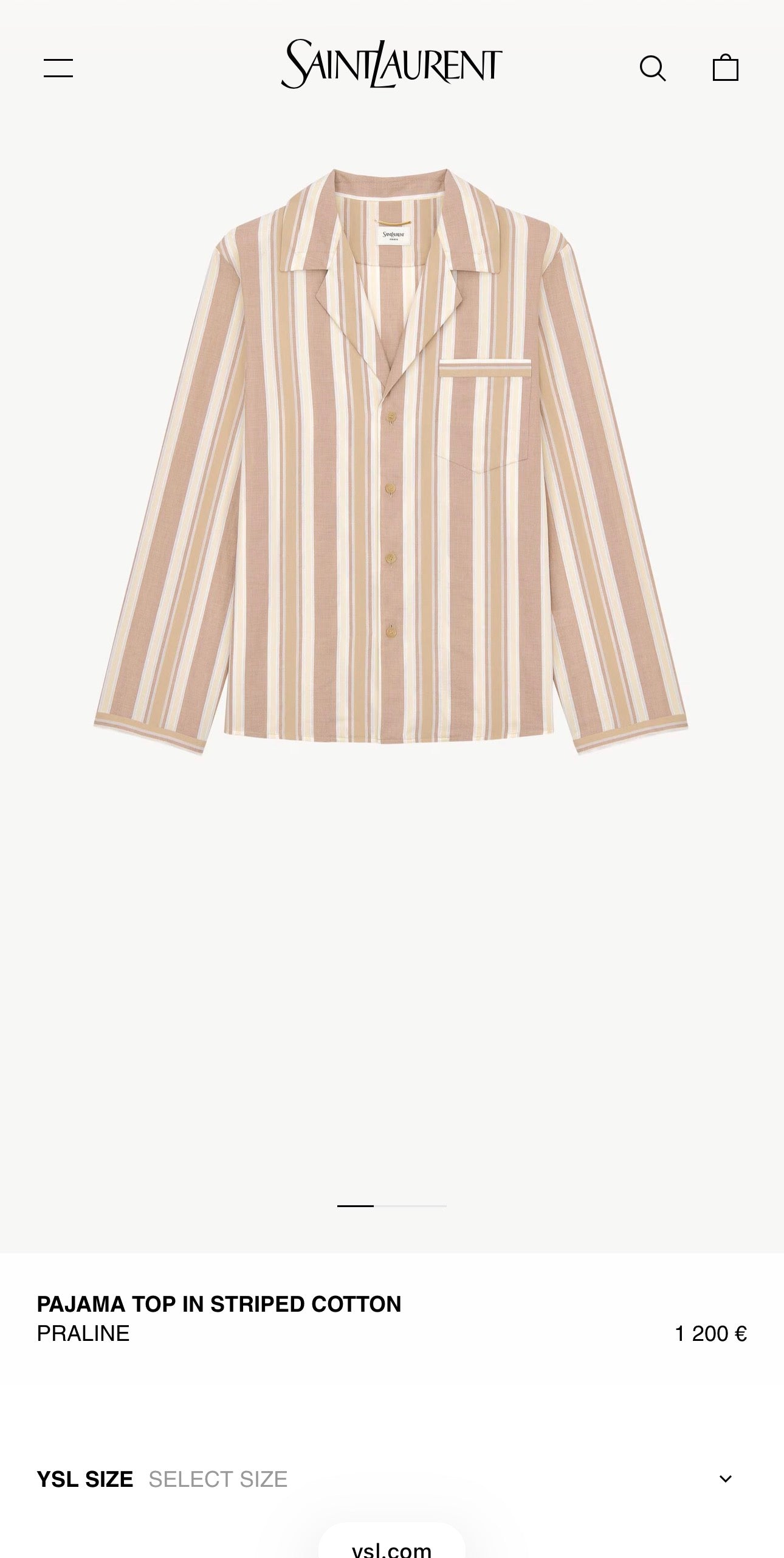 Cămașa vintage Yves Saint Laurent petite în dungi fine verticale