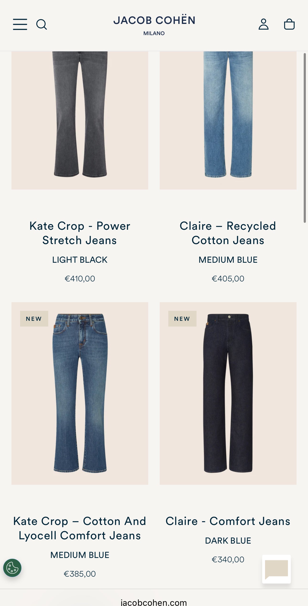 Jeans de brand luxury Jacob Cohen straight leg seaweed green