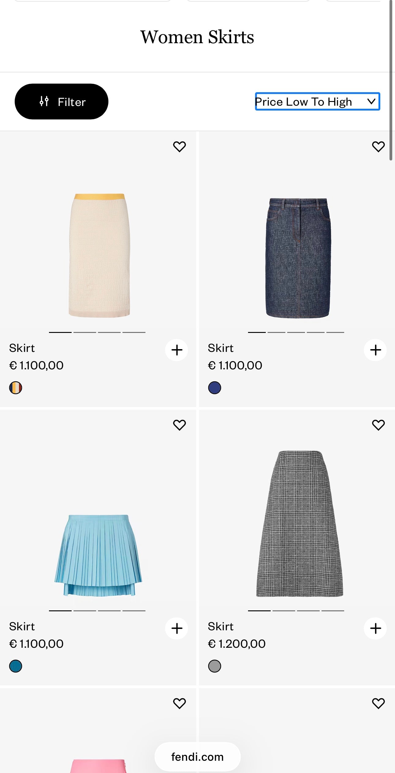 Fustă Fendi creion cu talie ultra înaltă