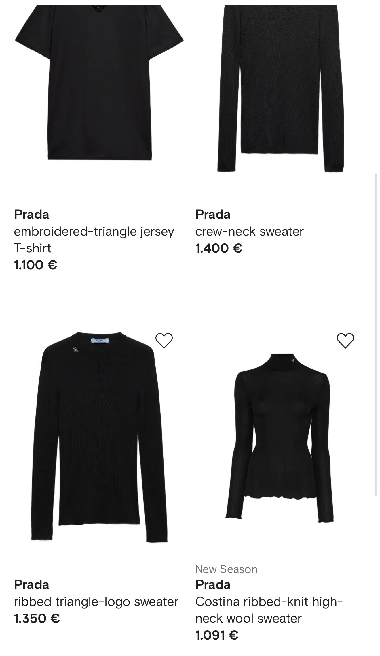 Tricou Prada negru din bumbac cu modelator excepțional cu logoul discret al brandului