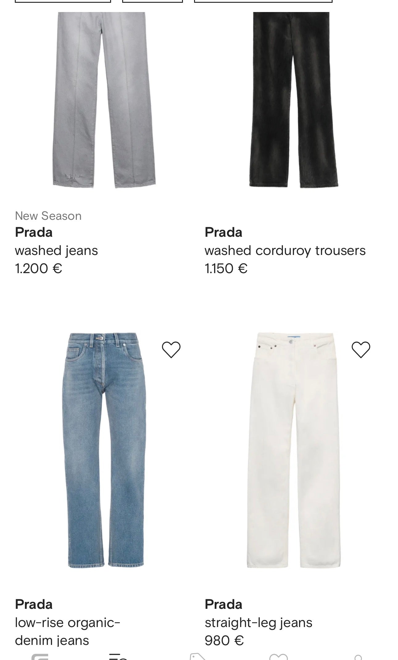 Jeans Prada dark wash bootcut foarte ușor modelatori