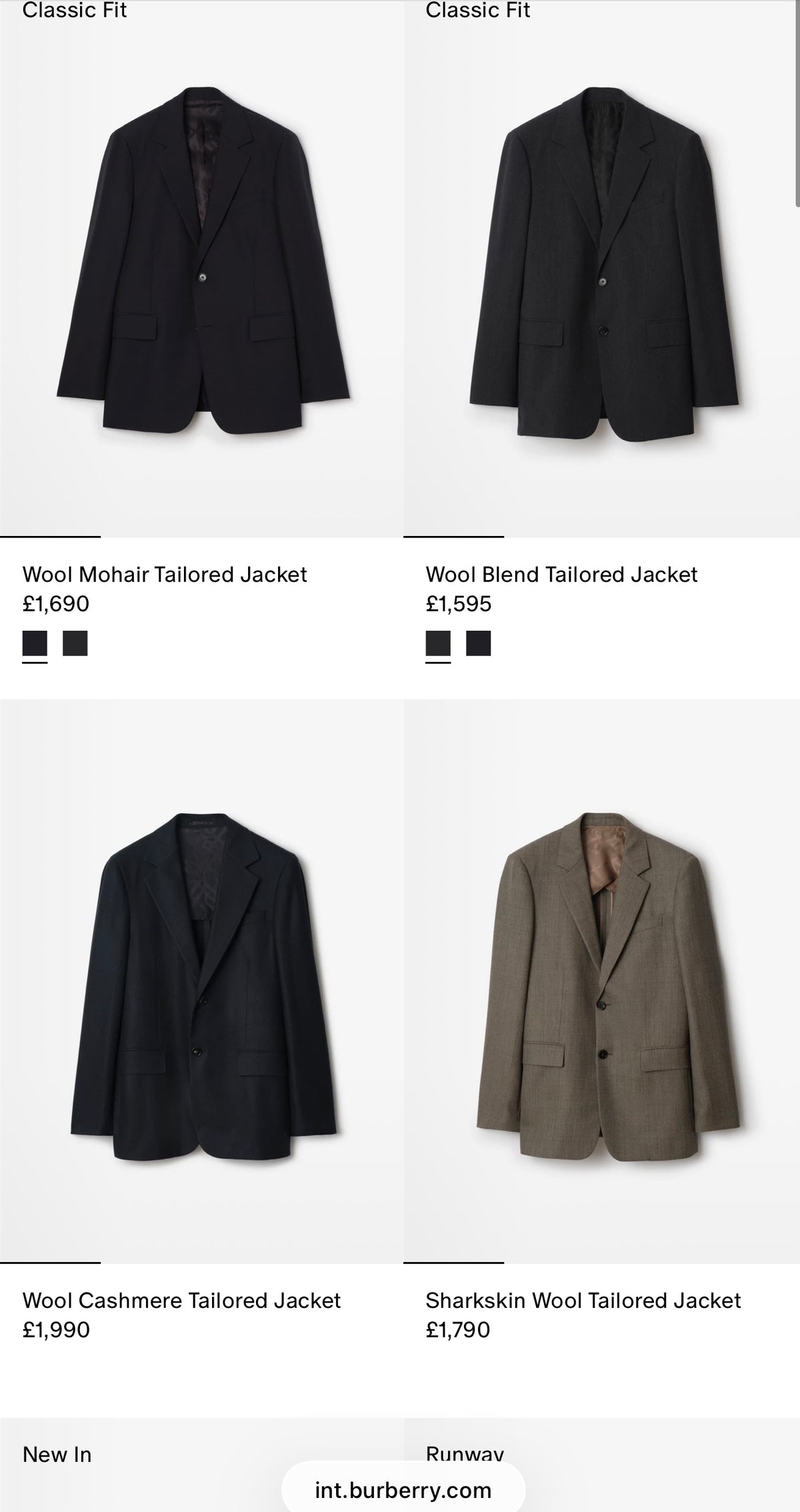 Sacou Burberry Navy din lana extrafina în croi actual