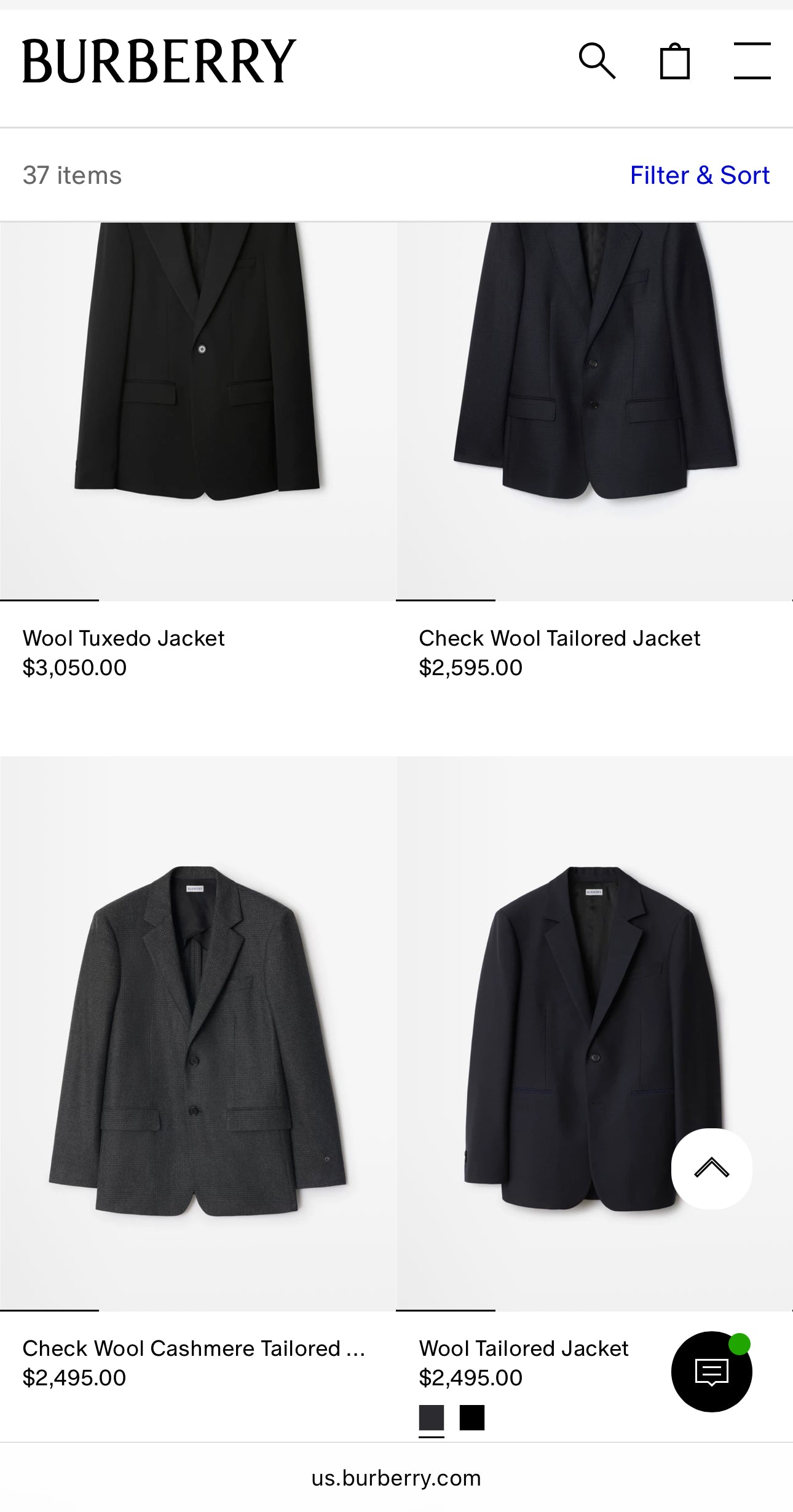 Sacou Burberry în carouri din lana extrafina