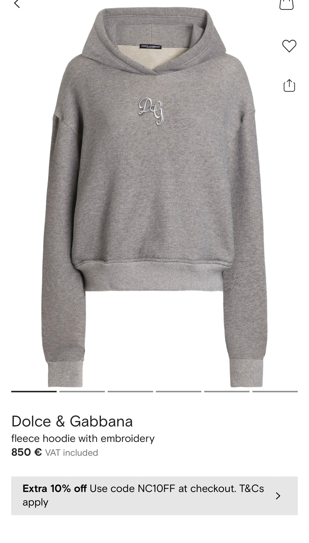 Hanorac Dolce&Gabbana din bumbac gros în croi oversized tall
