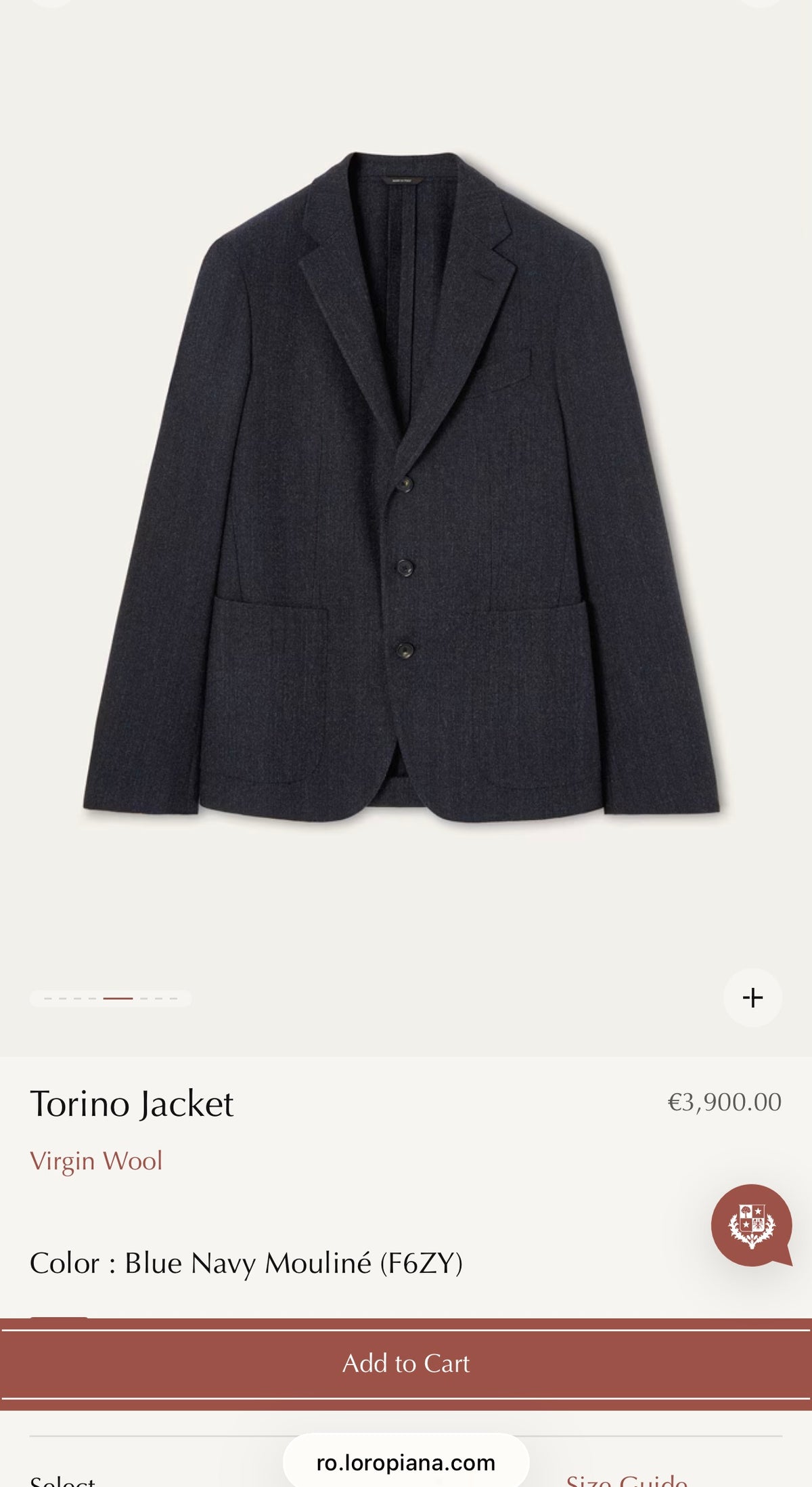 Sacou Loro Piana charcoal gray din lana extrafina în croi actual