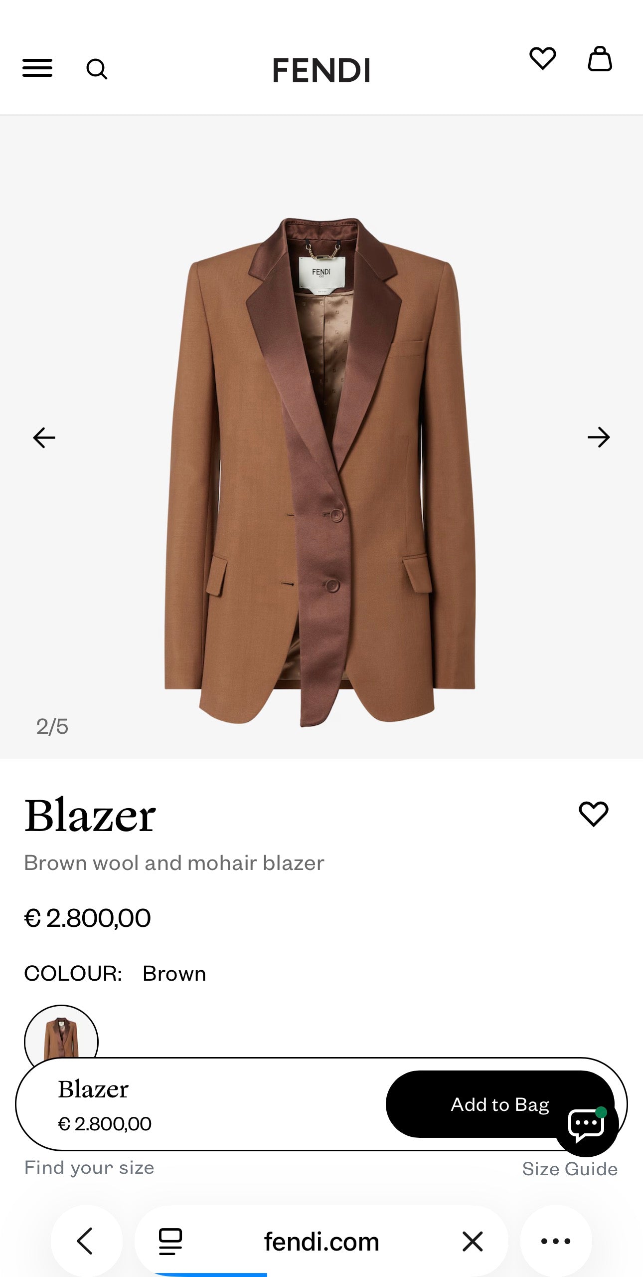 Sacou Fendi cambrat cu aplicații 3D taupe brown