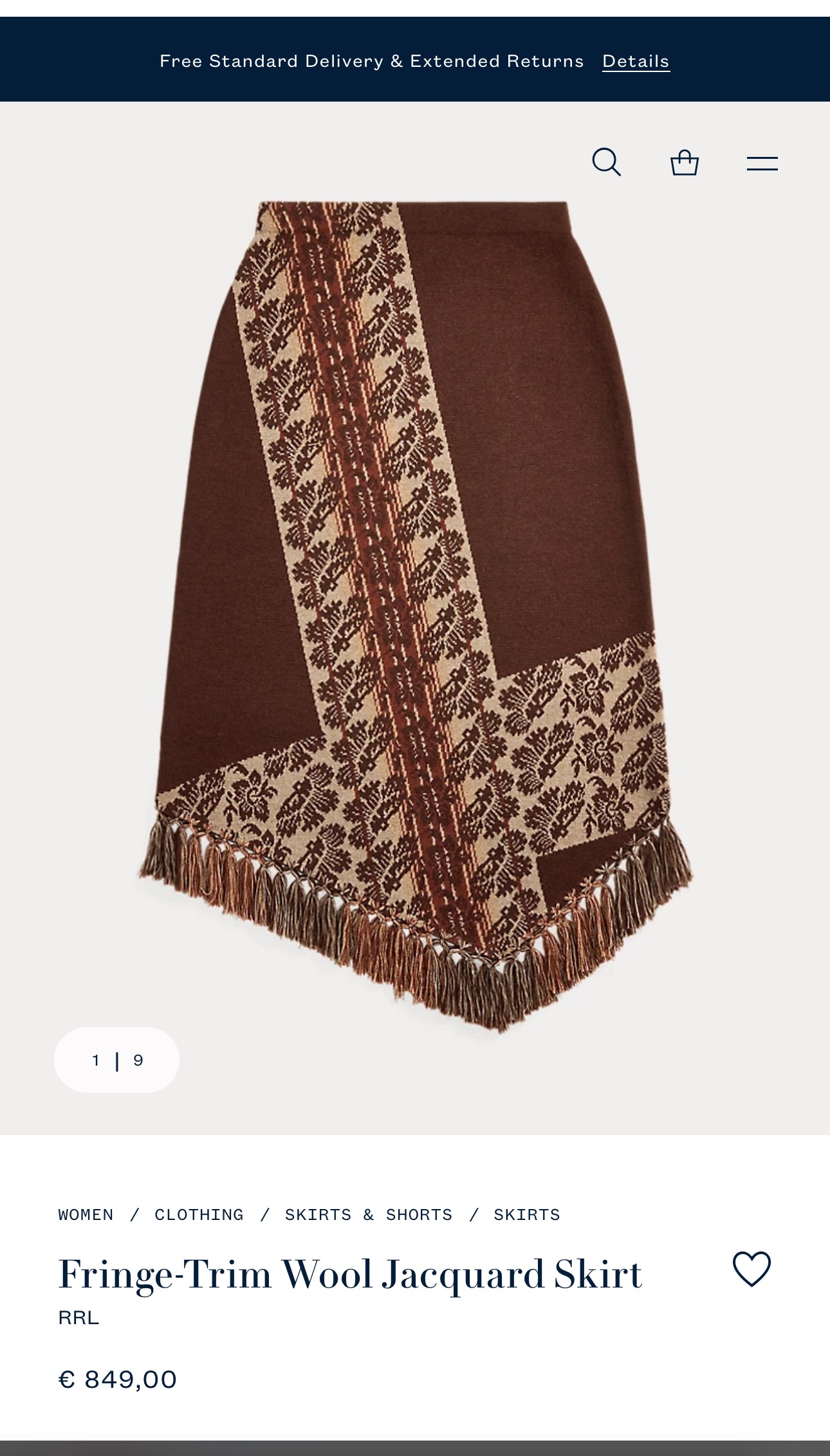 Fustă maxi Ralph Lauren din cașmir și lana extrafina cu torsade