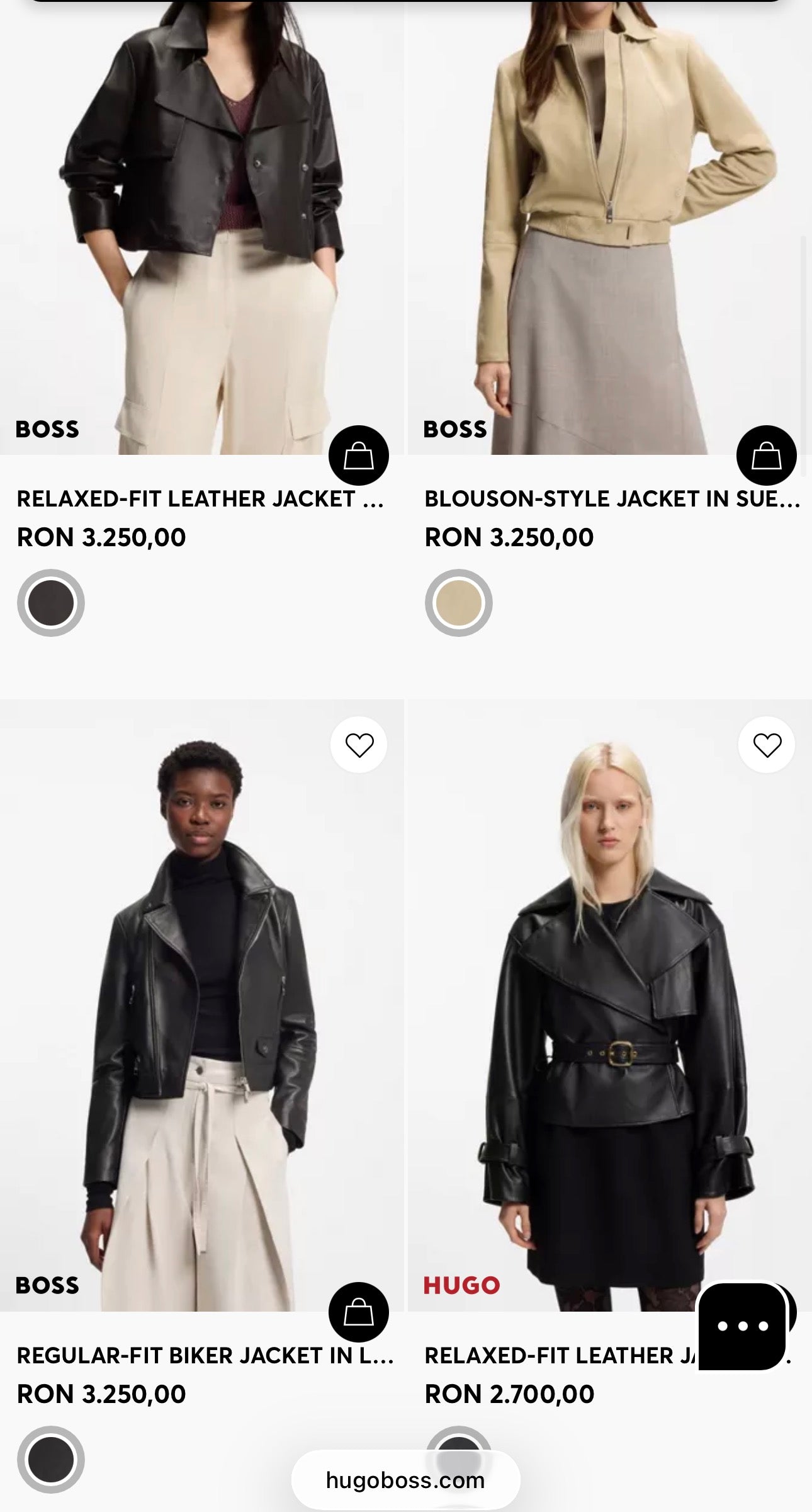 Geacă Hugo Boss în croi actual din piele naturală chocolate brown