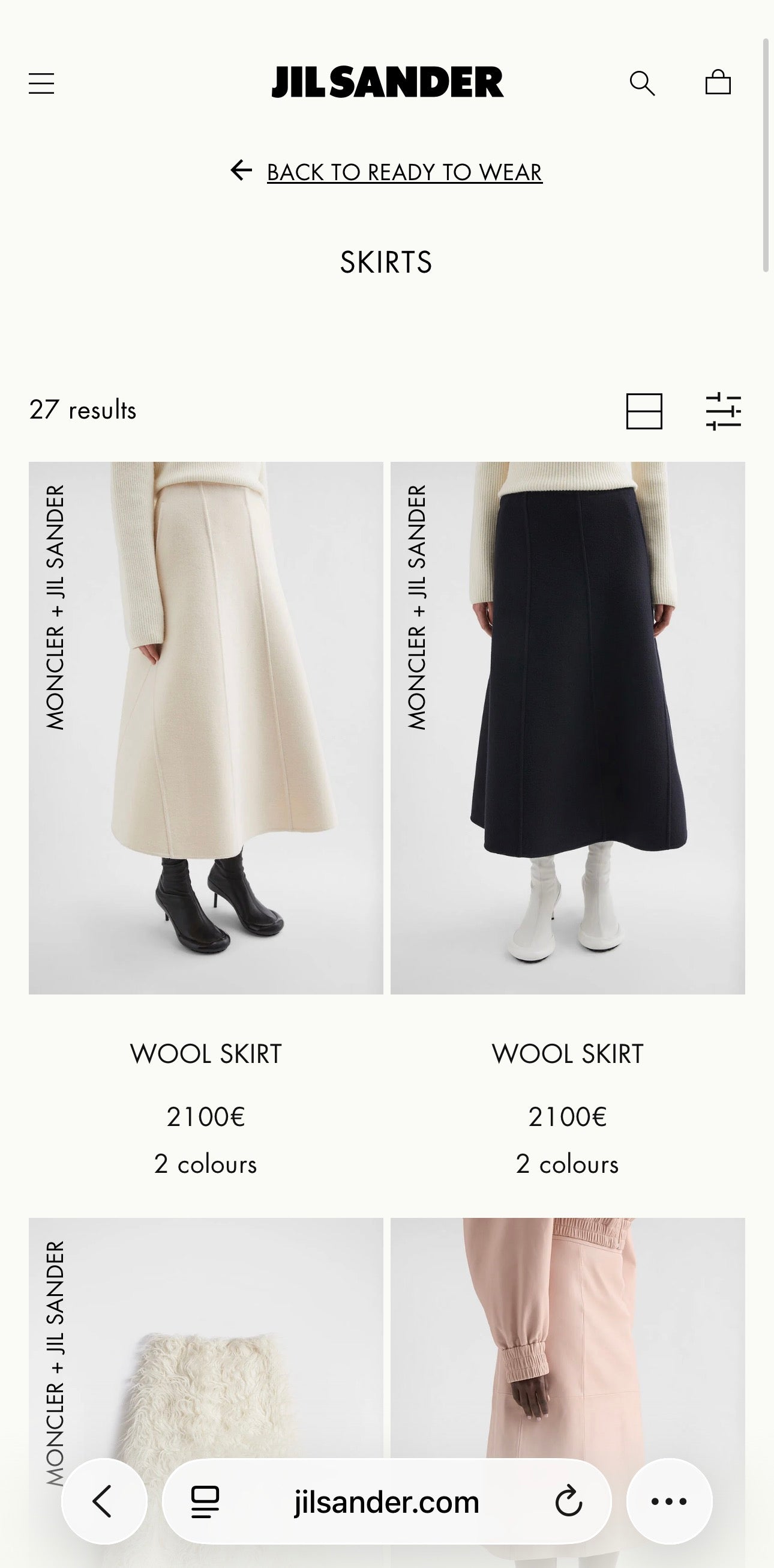 Fustă ultra luxury Jil Sander în croi specific brandului cu buzunare