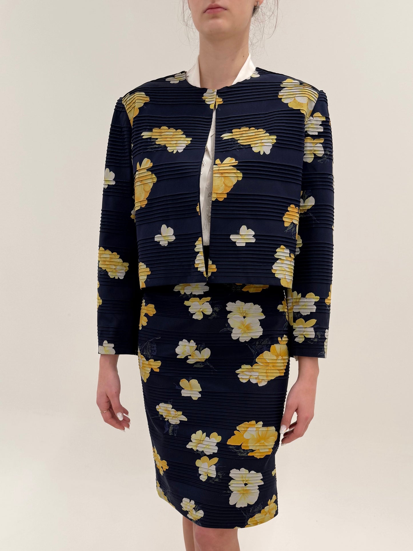 Set Max Mara din mătase naturală cu print floral de la business la seara