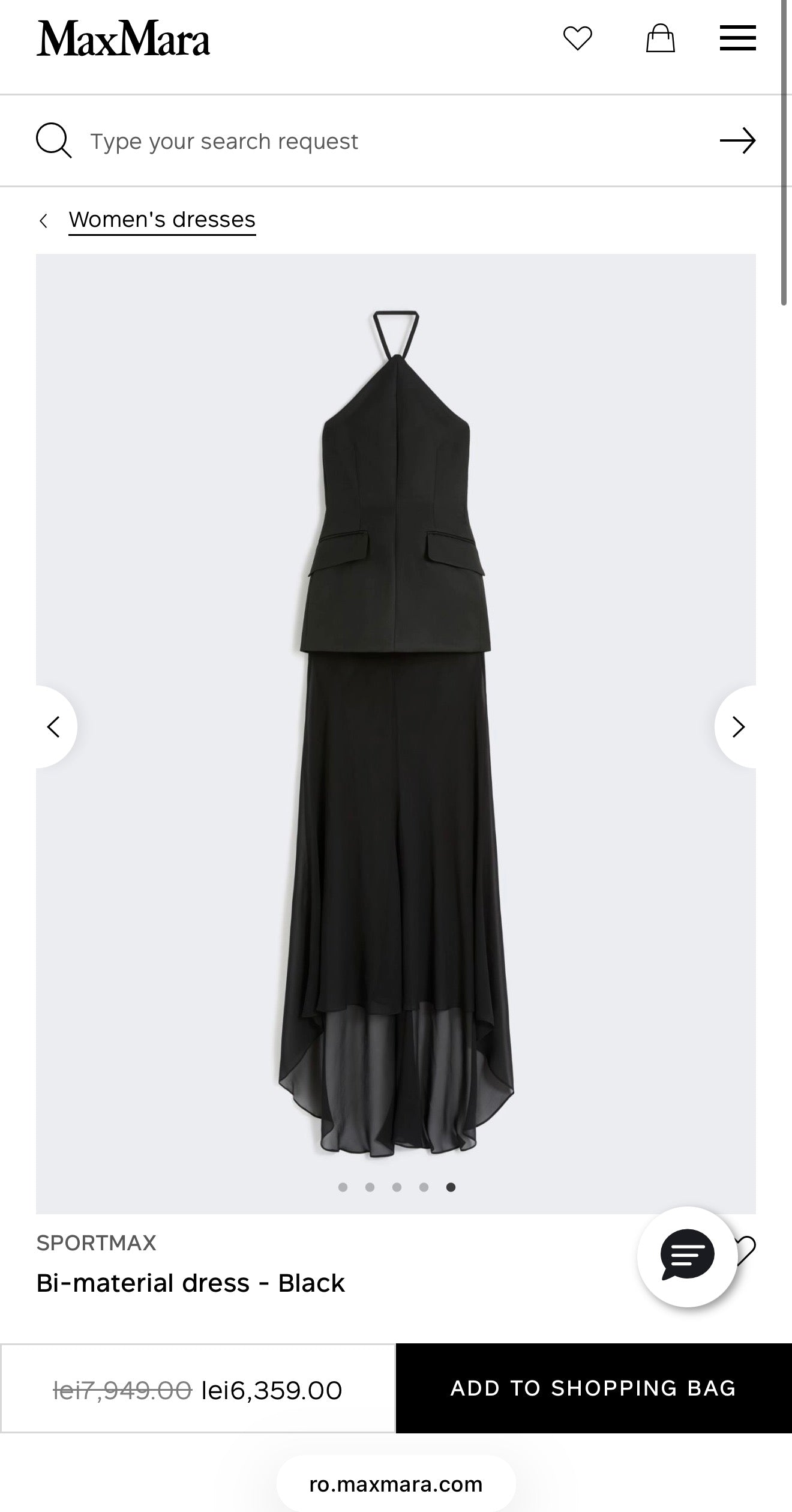 Rochie Max Mara neagră în croi ultra chic confort specific brandului