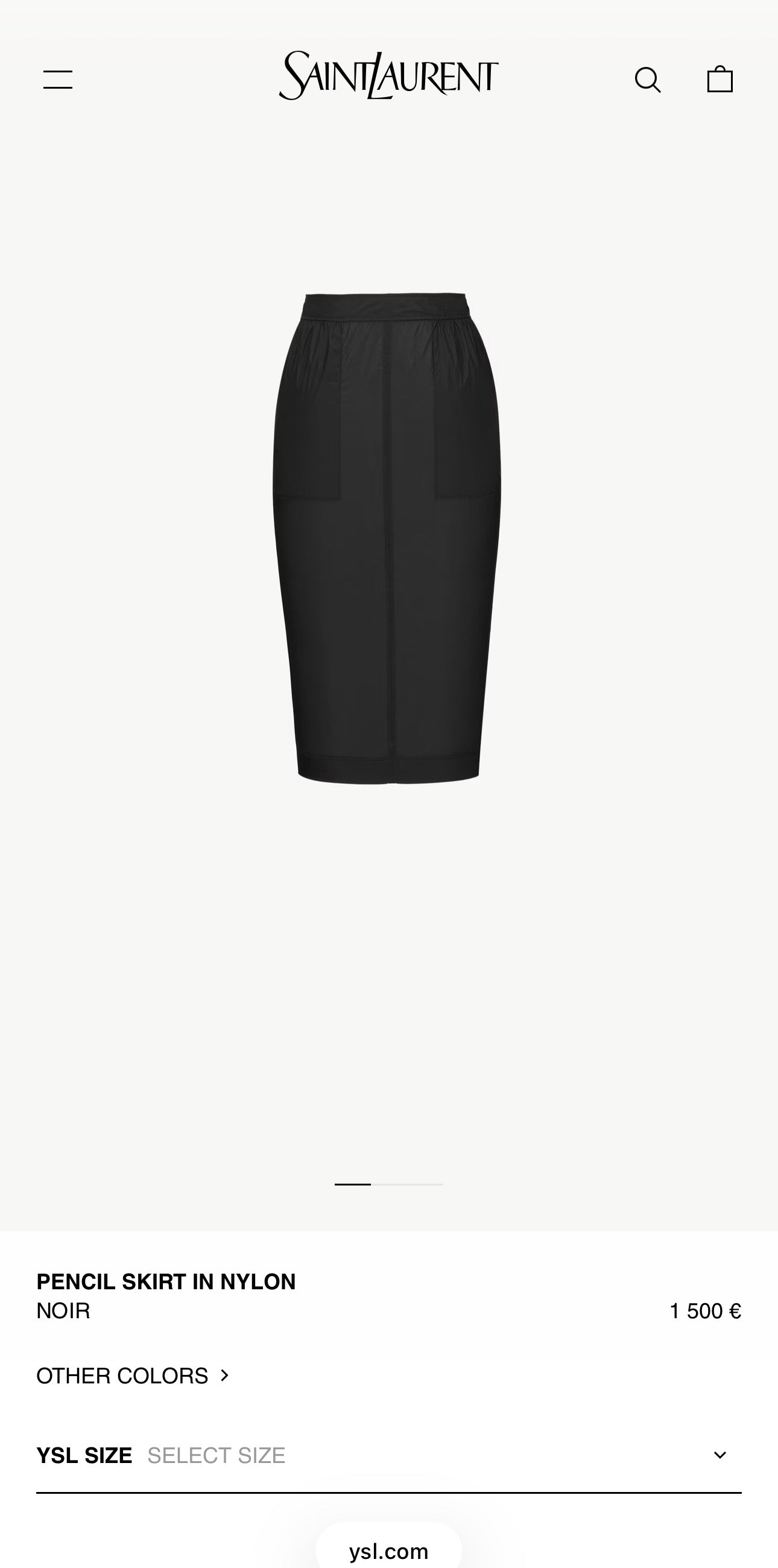 Pencil skirt Yves Saint Laurent neagră cu talie extrem de înaltă midi lung