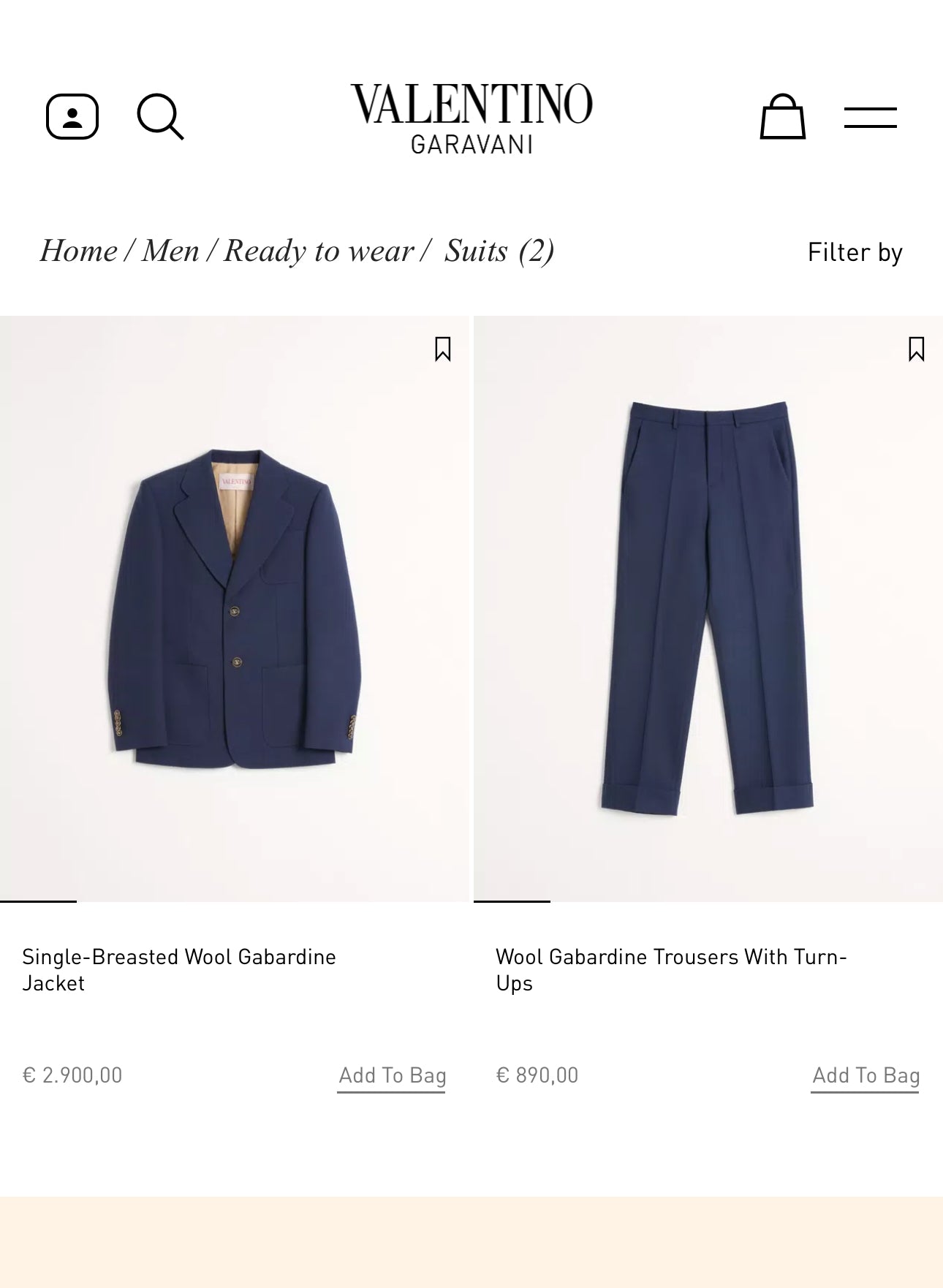 Costum Valentino în croi actual din lana extrafina