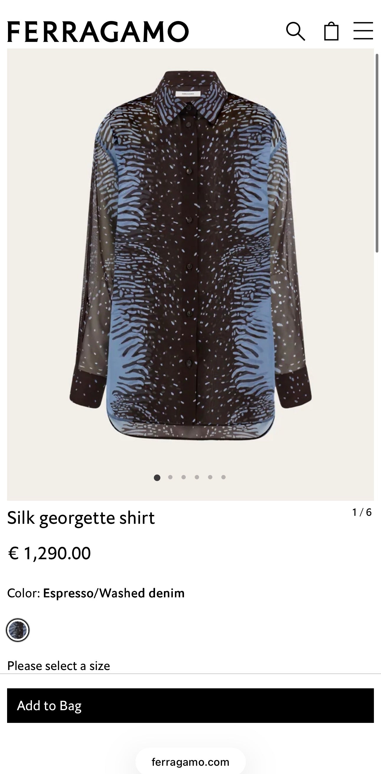 Bluză luxury Salvatore Ferragamo din mătase naturală cu print superb