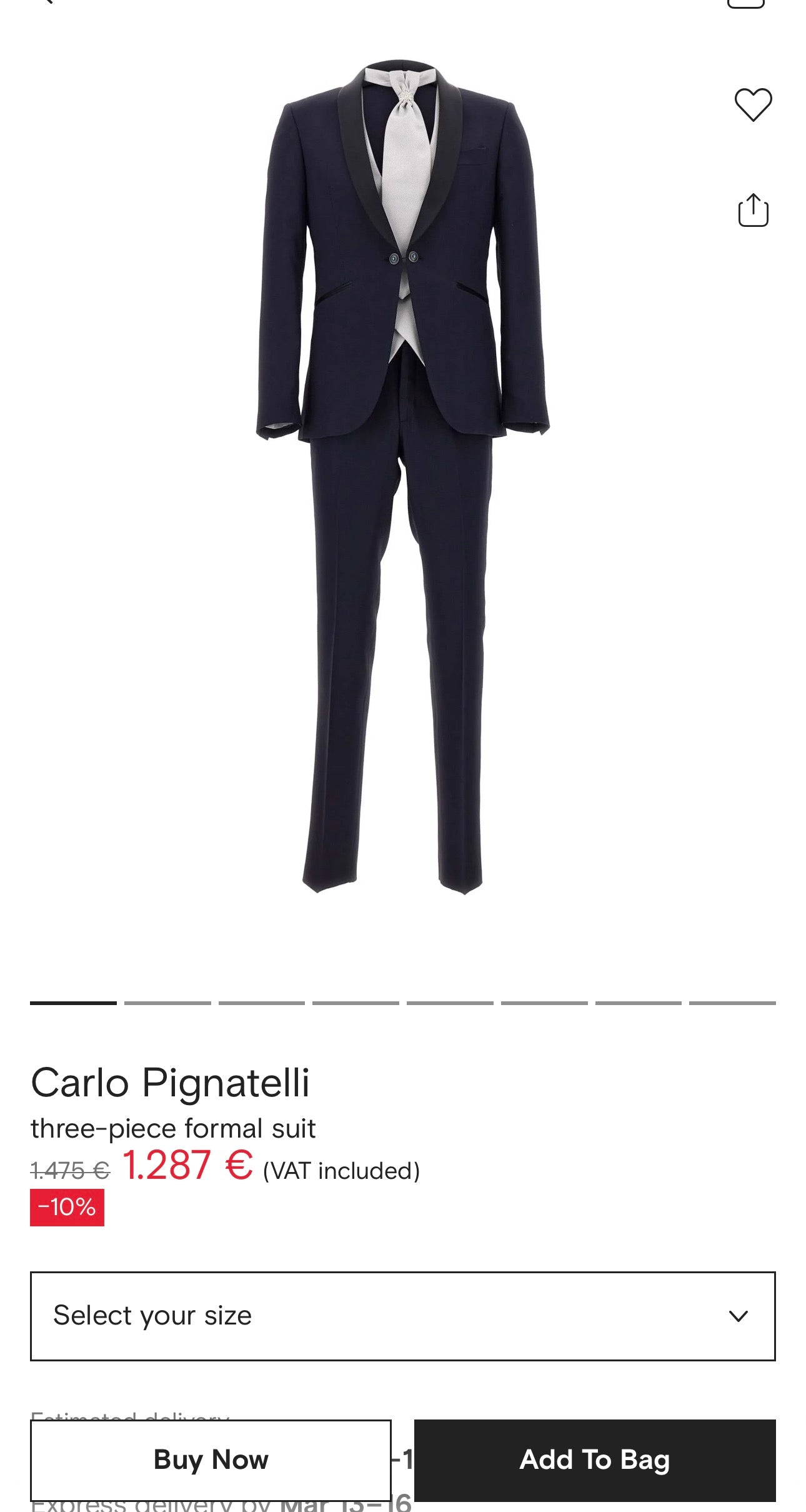 Costum de brand luxury italian prețios  perlat cu dungi fine verticale cool brown