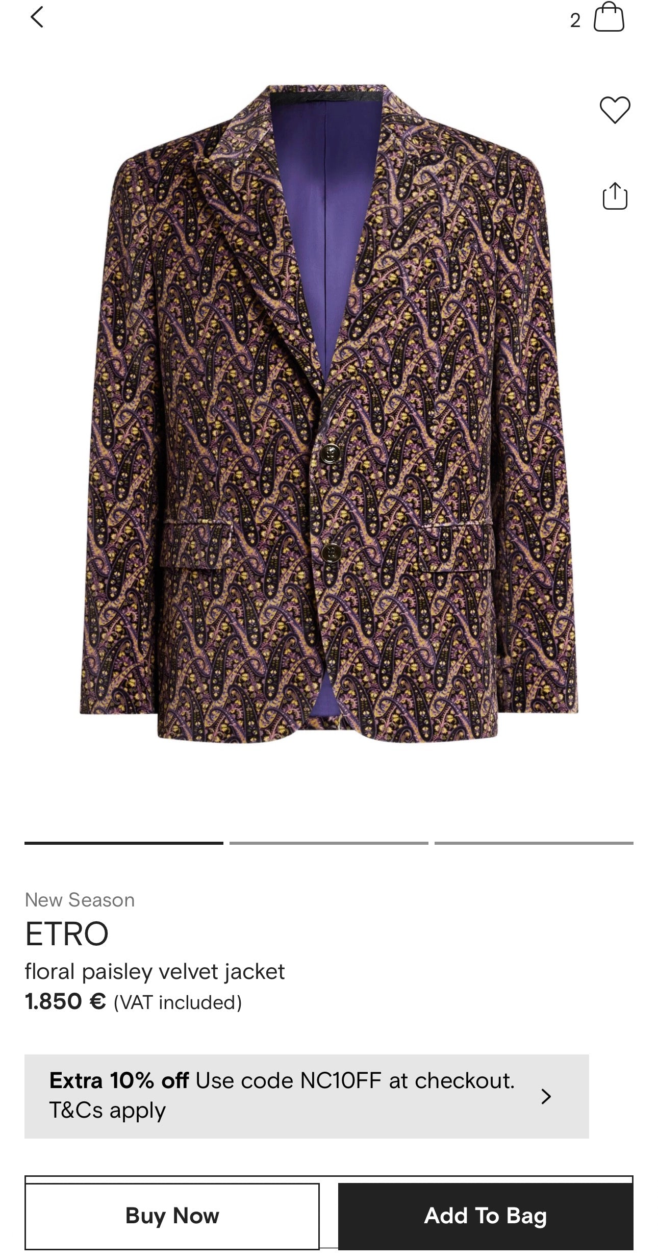 Sacou luxury Etro din catifea excepțională cu interior din mătase naturală specific