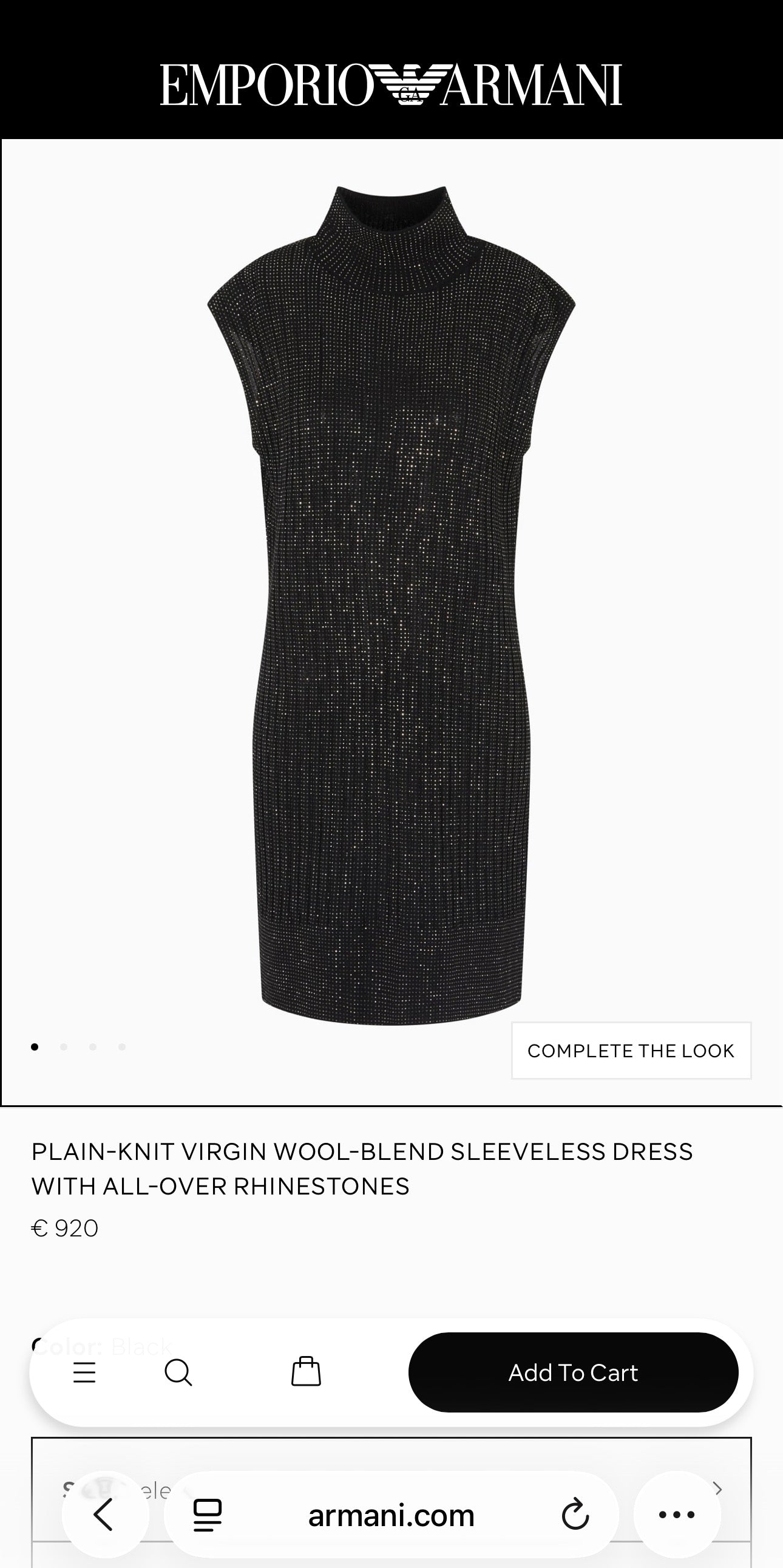 Rochie Armani din tricot de lana extafina cu talie marcată și fusta din stofă