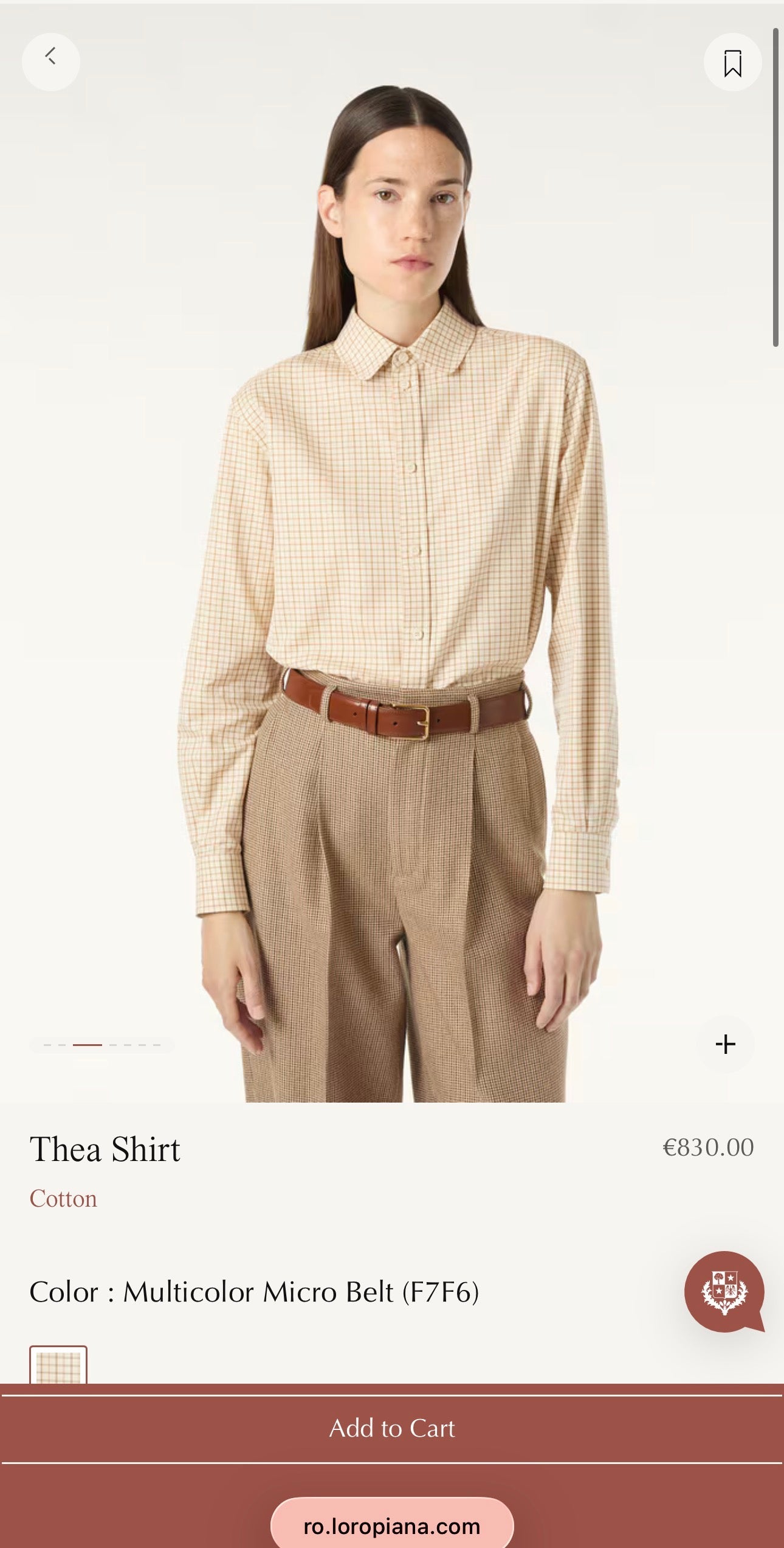 Cămașa Loro Piana din poplin ultra confort salmon Pink