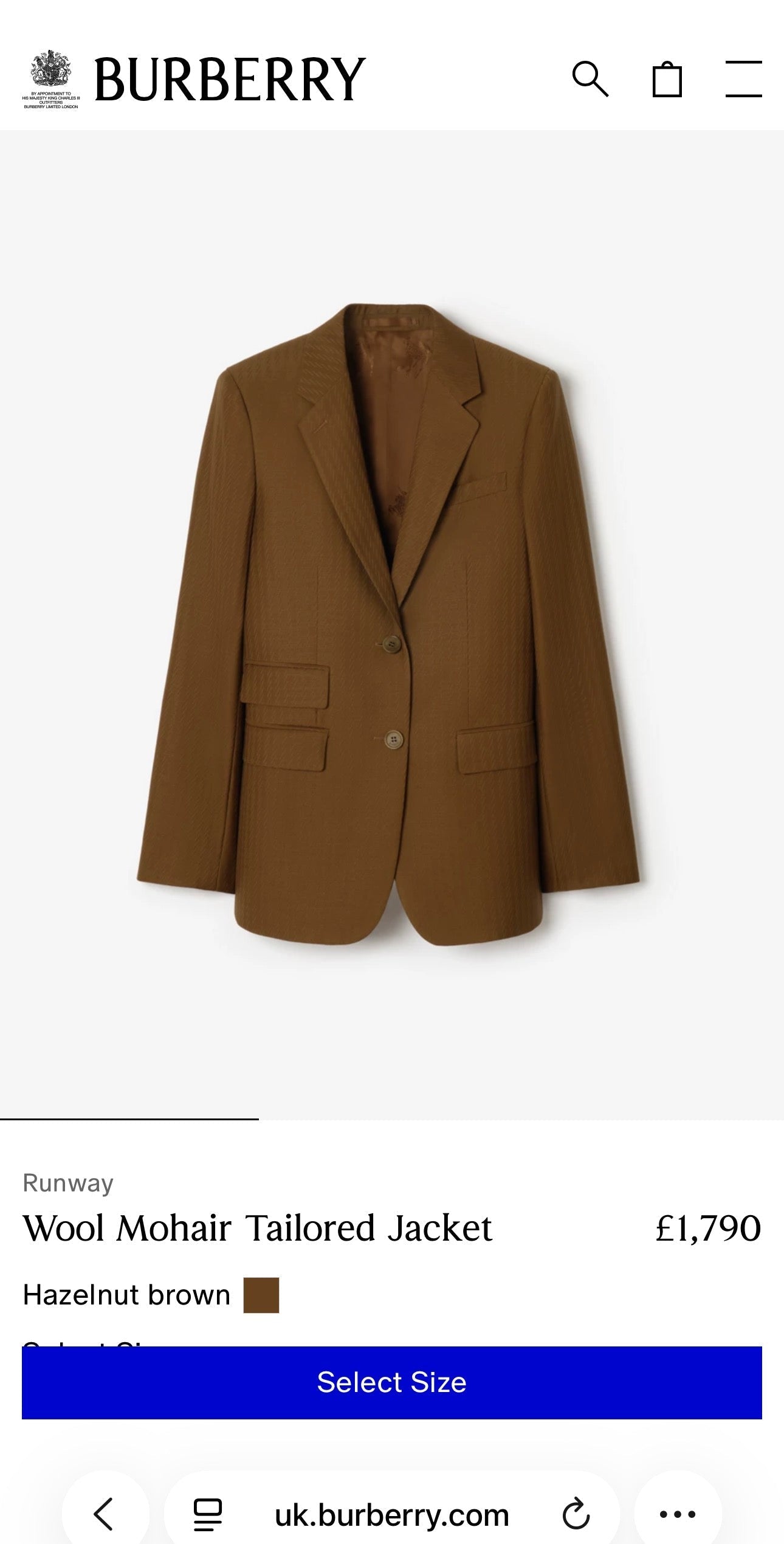 Sacou Burberry de sezon cald în croi actual din stofita lightweight