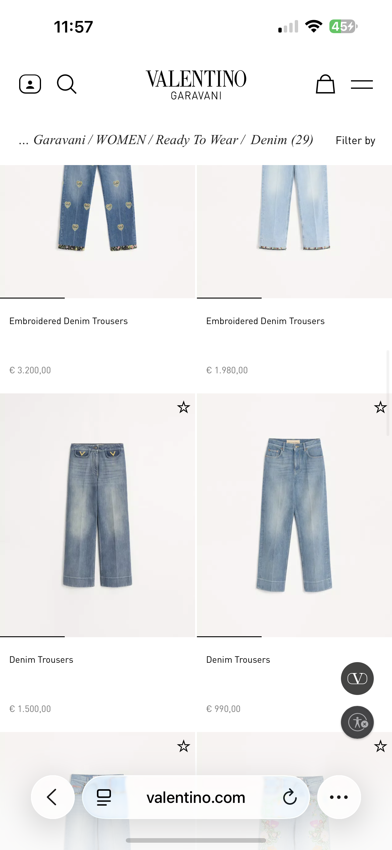 Jeans tall Valentino de vară din de bumbac cu talie extrem de înaltă